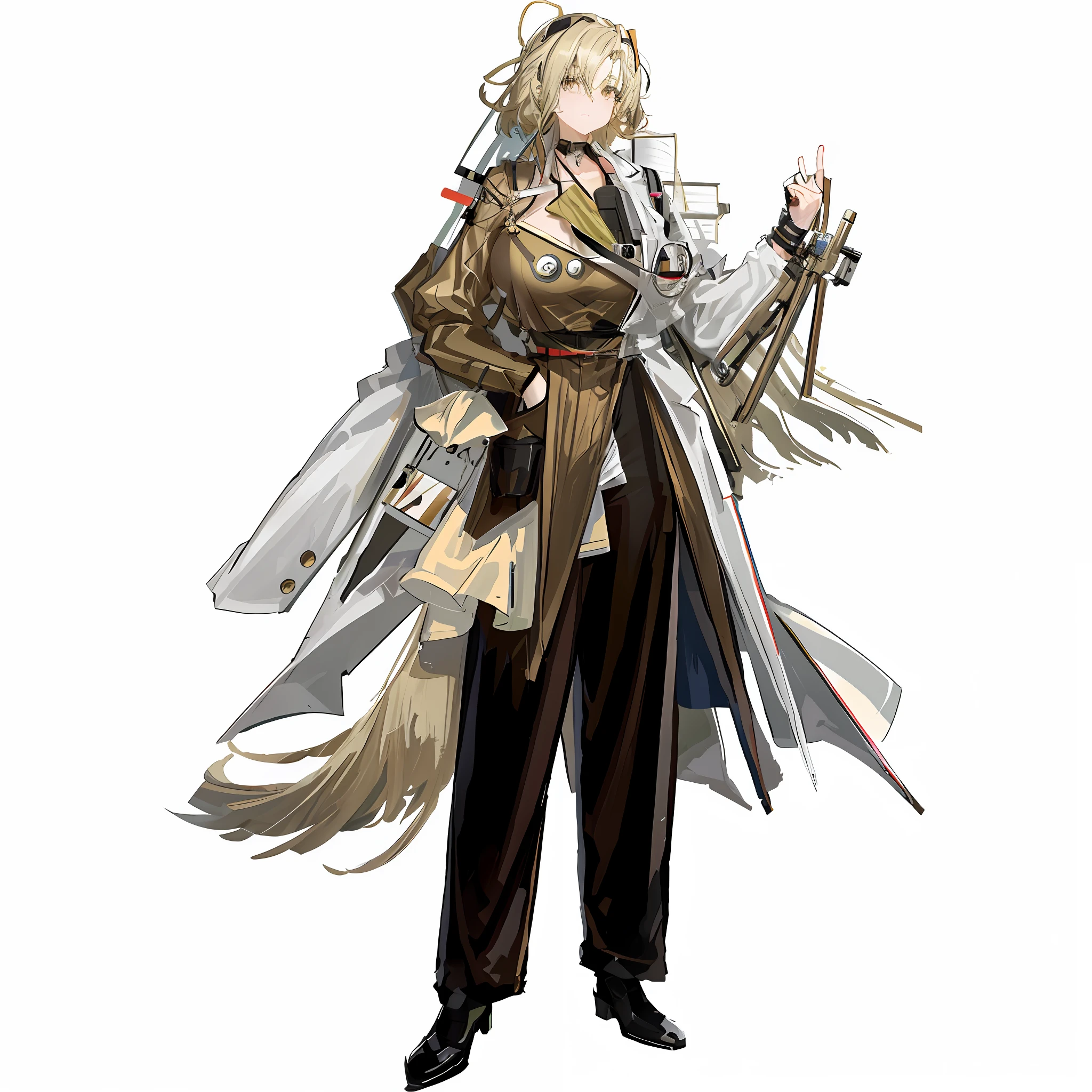 hyper-detailing,anime big breast,illustration,A close-up of a man in scientific overalls holding an apparatus, Photos of female scientists, official character art, Main character, American comic book art,From the Ark of Tomorrow