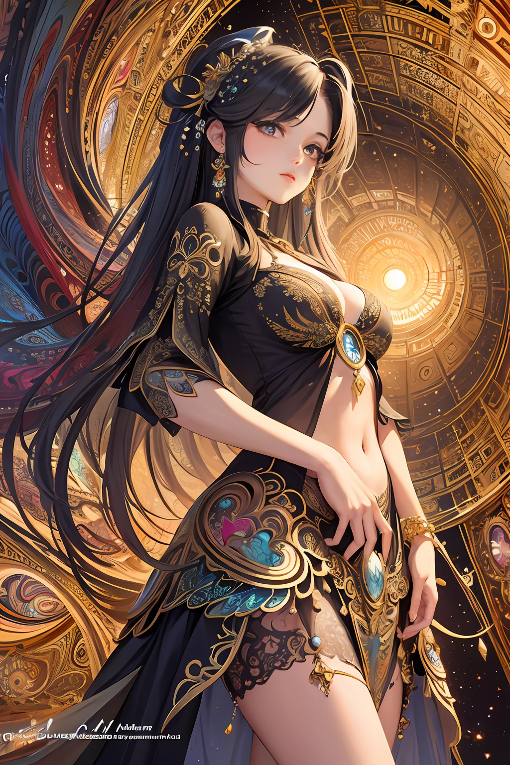 (masterpiece, top quality, best quality, official art, beautiful and aesthetic:1.2), (1girl), extreme detailed,(fractal art:1.3),colorful,highest detailed