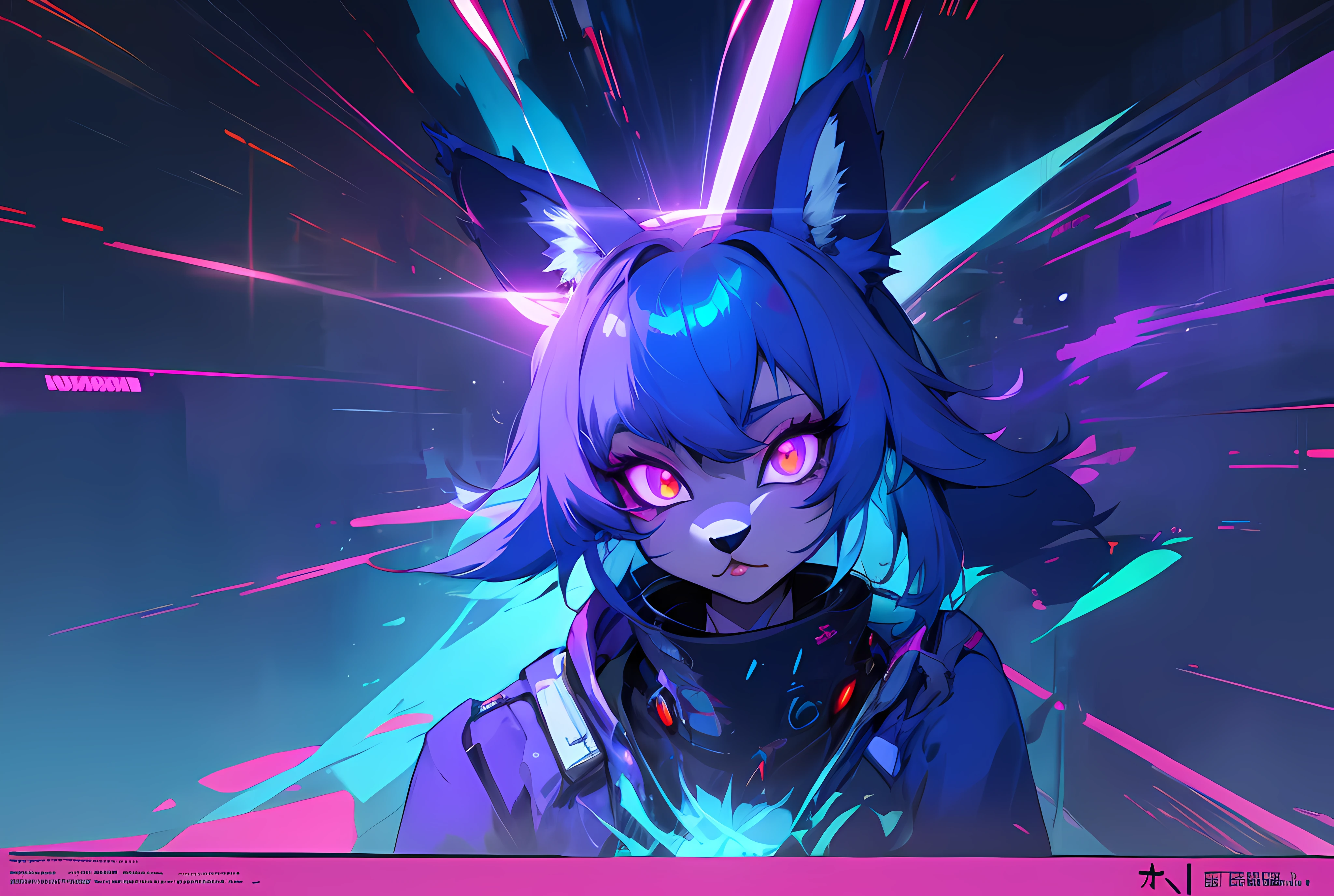 (vintage vhs), (crt screenshot), (Zen, Amy Sol style), (((blue anthro kemono furry rabbit))), underground cavern shining flashlight in old ruins, scene from a show about a blue anthro furry kemono rabbit who investigates deep space crime, (vast decrepit scenery:1.2) blame! style, nightmarish illustration, glowing eyes everywhere, intense eye contact, hybrid human / anthro, electrixbunny, rabbit anthro portrait, ((portrait)), bunnypunk, weirdcore voidpunk fursona, wearing bunny ears, cover art with light abstraction, abstract, simple vector art, contemporary Cybernetic art, color gradients, soft color palettes, layered forms, whimsical animation, style Ethereal abstract, 4K, , anime character with futuristic hair and glowing eyes in a dark room, digital cyberpunk anime art, anime style 4 k, digital cyberpunk - anime art, anime mecha aesthetic, digital cyberpunk anime!!, anime cyberpunk art, fully robotic!! catgirl, hyper concept art, cyberpunk anime girl mech, portrait anime space cadet girl, wearing cybernetic bunny ears , anime character with futuristic hair and glowing eyes in a dark room, digital cyberpunk anime art, anime style 4 k, digital cyberpunk - anime art, anime mecha aesthetic, digital cyberpunk anime!!, anime cyberpunk art, fully robotic!! catgirl, hyper concept art, cyberpunk anime girl mech, portrait anime space cadet girl, wearing cybernetic bunny ears --v6