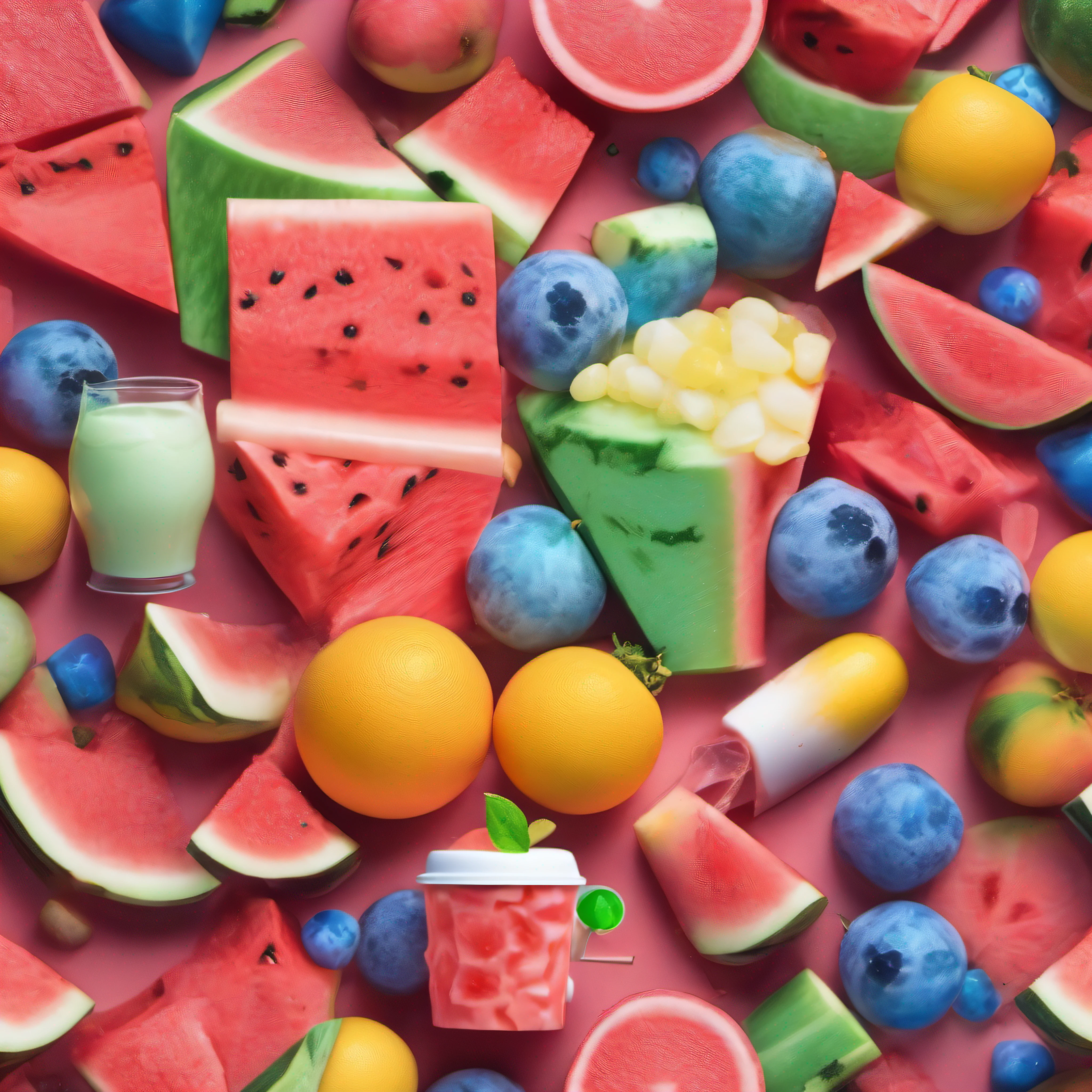 A cup filled with ice cream watermelon,the fruits,Cool color matching,Summer style,Data movement style,Mass-produced objects,Color drawings,chemical reaction,kidcore,toycore,Clutter --ar 20:31 --s 50
A mountain made of fruits,water melon,morango,grapes,Qingti,hami melon,durian,ice cubes,The orange,ice cream,Milk river,Cool color matching,Summer style,Data movement style,Mass-produced objects,Color drawings,chemical reaction,kidcore,toycore,Clutter --ar 20:31 --s 50
A panda sits on ice cubes and eats watermelon,Cool color matching,Summer style,Mass-produced objects,Color drawings,kidcore,toycore,Clutter --ar 20:31 --s 50
A panda sits on ice cubes and eats watermelon,Surrounded by watermelons,Cool color matching,Summer style,Realisticstyle,super detailing,Super refined,12k --ar 2:3 --s 50