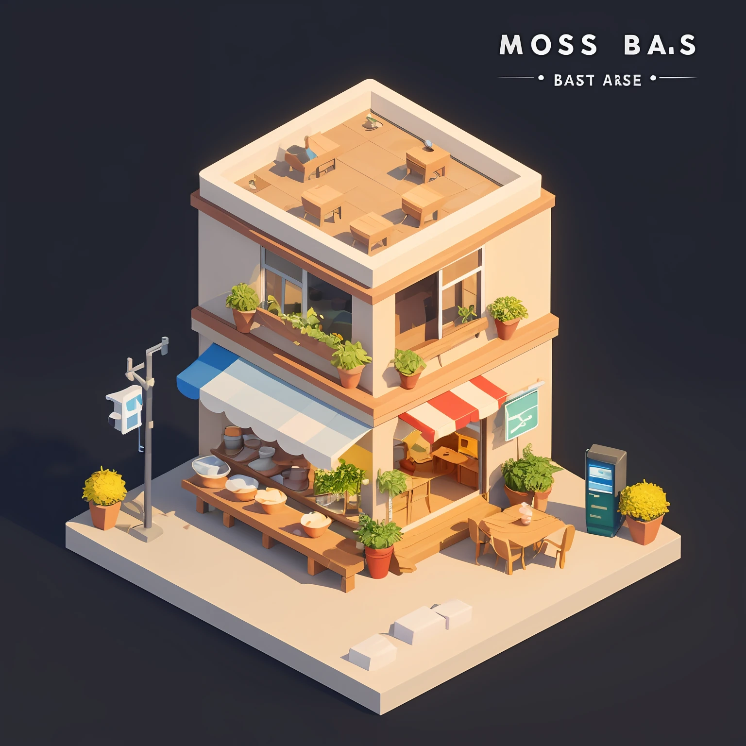 Modern, simple, two floors and name Báo's Cafe