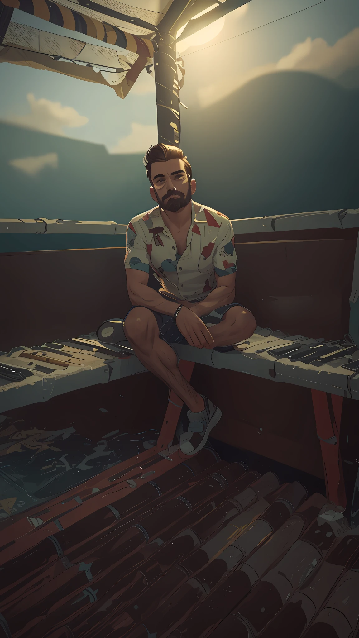 Make the picture more aesthetic . Don't change the face . make him more mascular