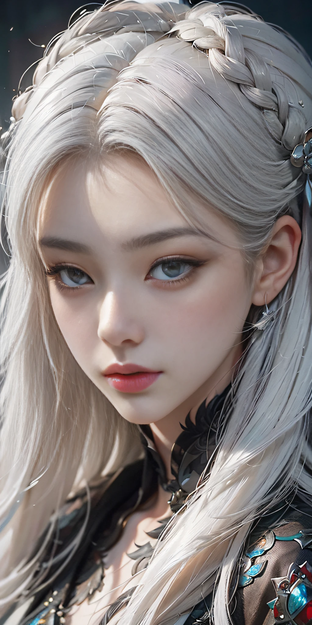 a close up of a woman with white hair and a white mask, beautiful character painting, guweiz, artwork in the style of guweiz, white haired deity, by Yang J, epic exquisite character art, stunning character art, by Fan Qi, by Wuzhun Shifan, guweiz on pixiv artstation