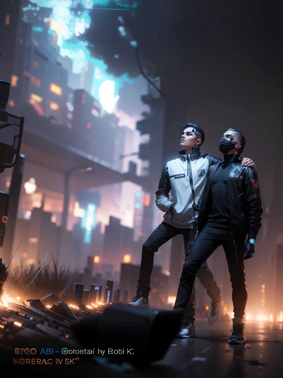 Change this background cyberpunk, realistic face,8k, ultra graphics, a boy