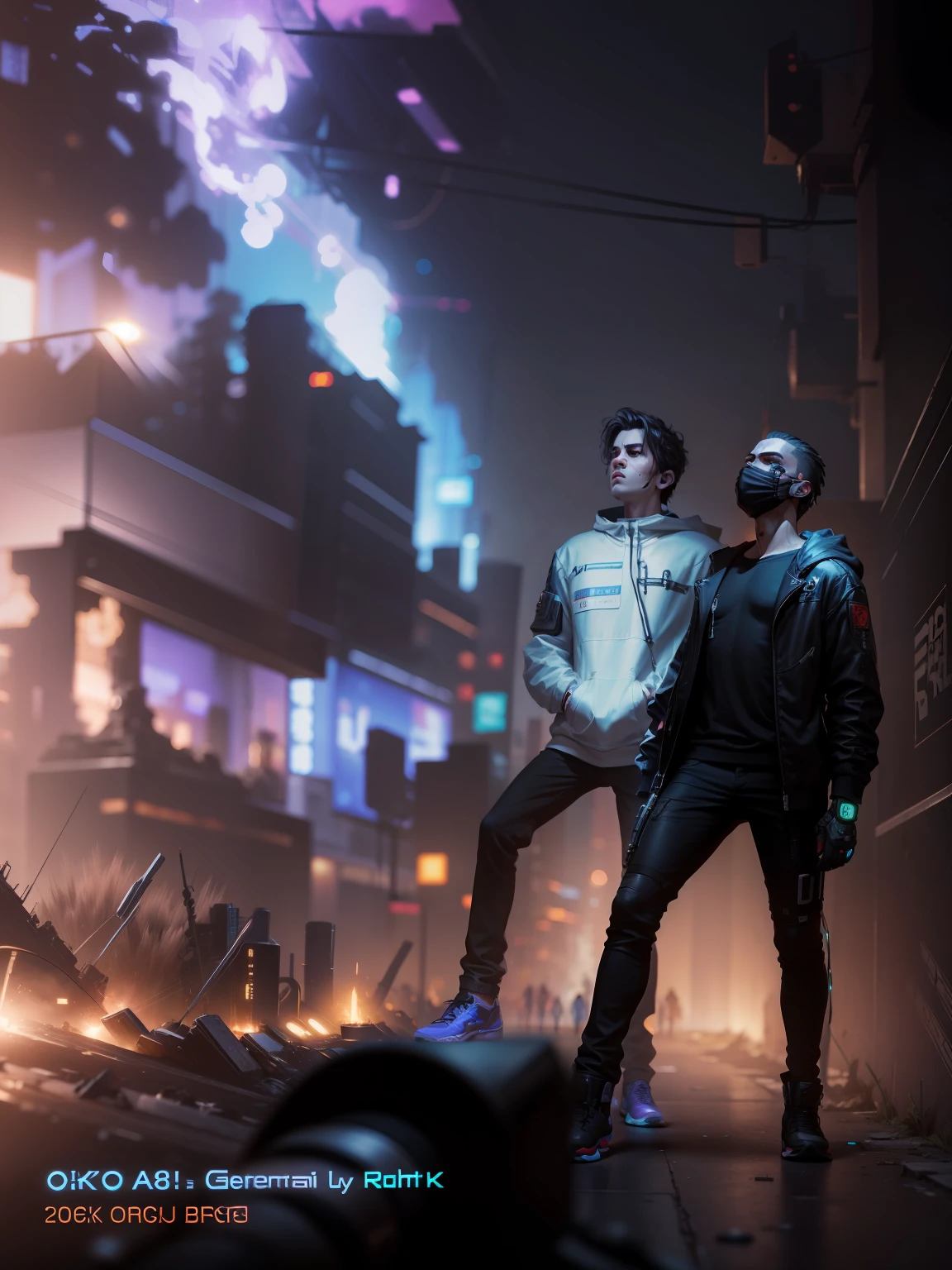 Change this background cyberpunk, realistic face,8k, ultra graphics, a boy