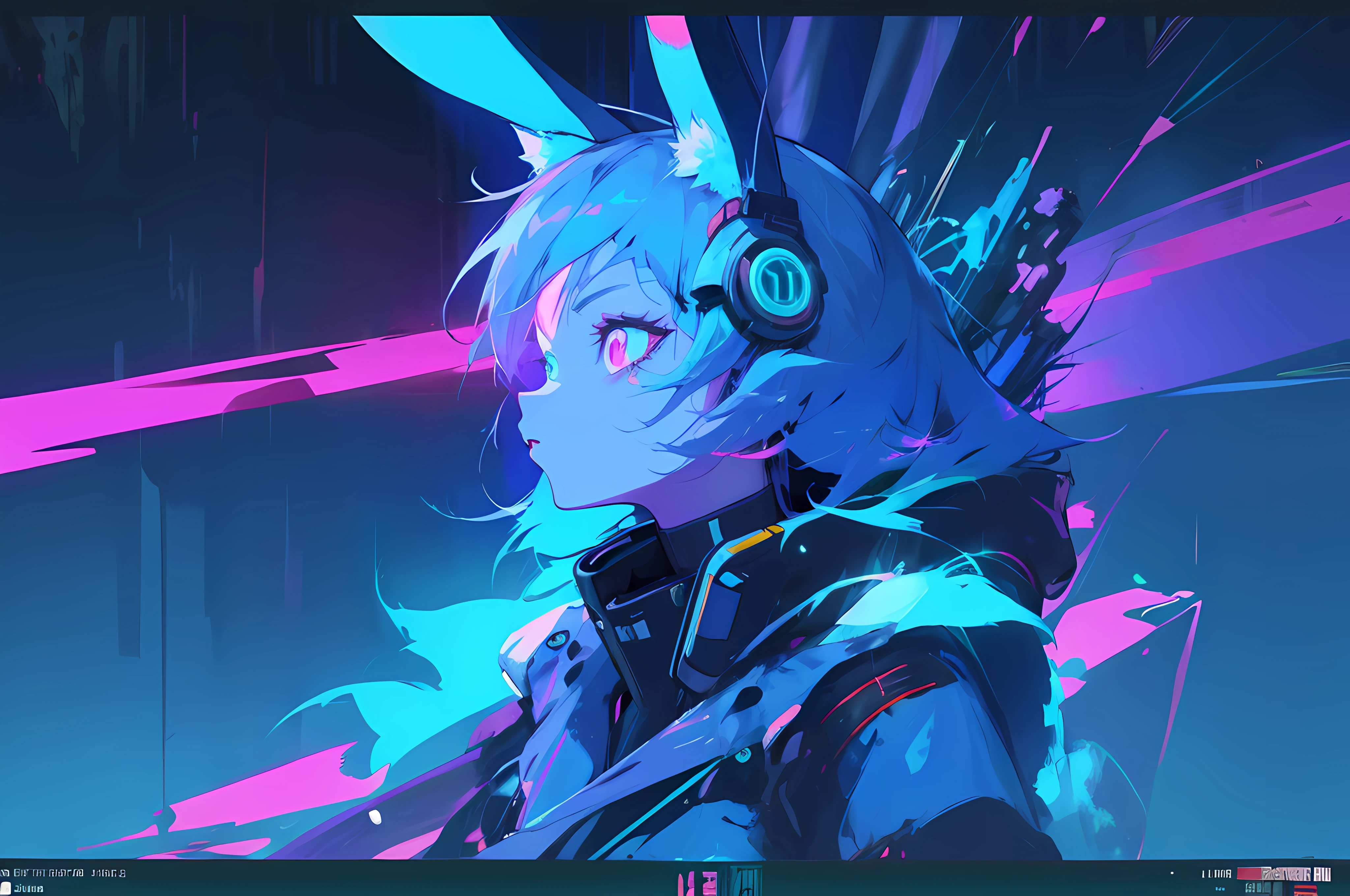 (vintage vhs), (crt screenshot), (Zen, Amy Sol style), (((blue anthro kemono furry rabbit))), underground cavern shining flashlight in old ruins, scene from a show about a blue anthro furry kemono rabbit who investigates deep space crime, (vast decrepit scenery:1.2) blame! style, nightmarish illustration, glowing eyes everywhere, intense eye contact, hybrid human / anthro, electrixbunny, rabbit anthro portrait, ((portrait)), bunnypunk, weirdcore voidpunk fursona, wearing bunny ears, cover art with light abstraction, abstract, simple vector art, contemporary Cybernetic art, color gradients, soft color palettes, layered forms, whimsical animation, style Ethereal abstract, 4K, , anime character with futuristic hair and glowing eyes in a dark room, digital cyberpunk anime art, anime style 4 k, digital cyberpunk - anime art, anime mecha aesthetic, digital cyberpunk anime!!, anime cyberpunk art, fully robotic!! catgirl, hyper concept art, cyberpunk anime girl mech, portrait anime space cadet girl, wearing cybernetic bunny ears , anime character with futuristic hair and glowing eyes in a dark room, digital cyberpunk anime art, anime style 4 k, digital cyberpunk - anime art, anime mecha aesthetic, digital cyberpunk anime!!, anime cyberpunk art, fully robotic!! catgirl, hyper concept art, cyberpunk anime girl mech, portrait anime space cadet girl, wearing cybernetic bunny ears --v6