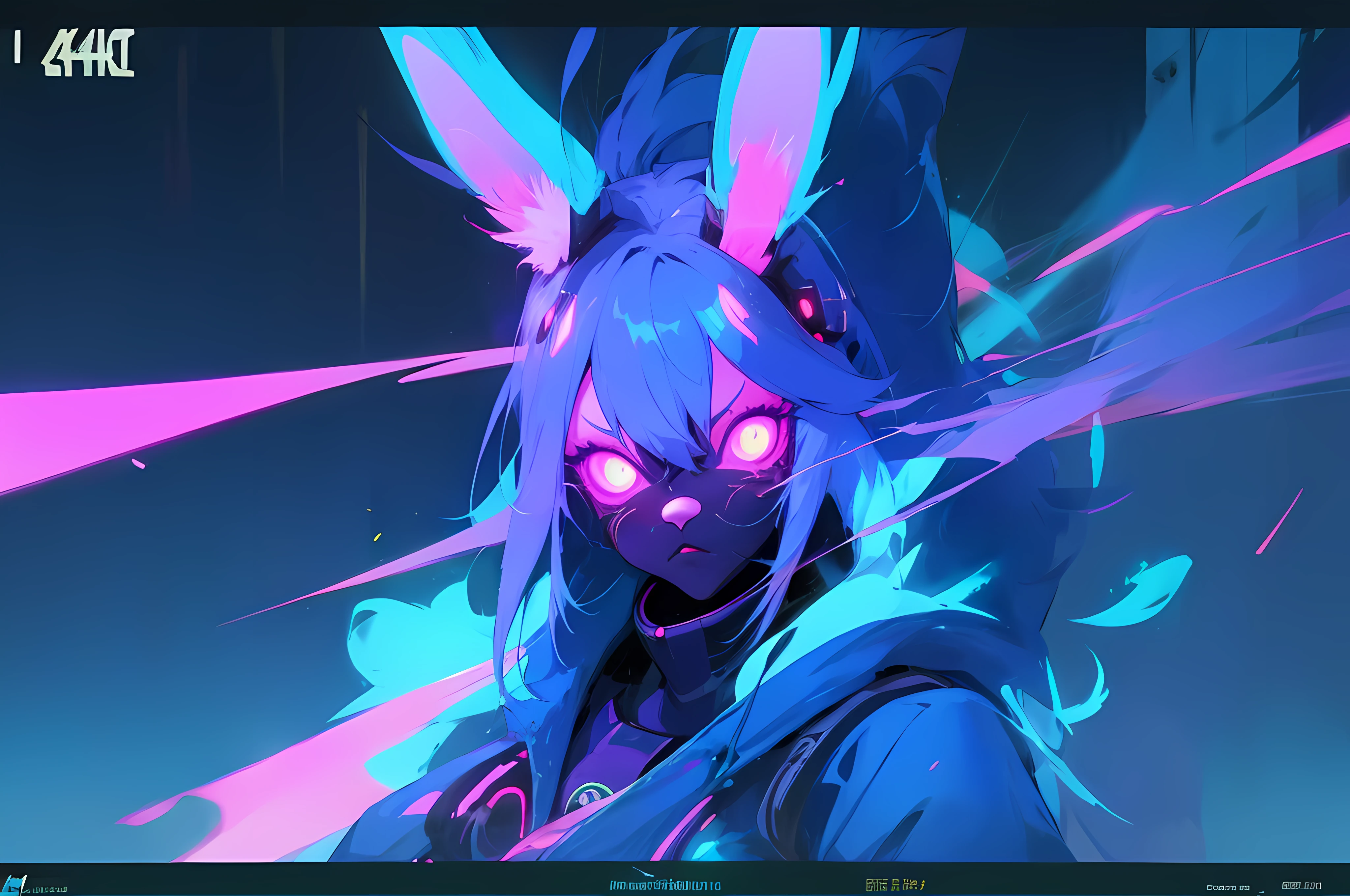 (vintage vhs), (crt screenshot), (Zen, Amy Sol style), (((blue anthro kemono furry rabbit))), underground cavern shining flashlight in old ruins, scene from a show about a blue anthro furry kemono rabbit who investigates deep space crime, (vast decrepit scenery:1.2) blame! style, nightmarish illustration, glowing eyes everywhere, intense eye contact, hybrid human / anthro, electrixbunny, rabbit anthro portrait, ((portrait)), bunnypunk, weirdcore voidpunk fursona, wearing bunny ears, cover art with light abstraction, abstract, simple vector art, contemporary Cybernetic art, color gradients, soft color palettes, layered forms, whimsical animation, style Ethereal abstract, 4K, , anime character with futuristic hair and glowing eyes in a dark room, digital cyberpunk anime art, anime style 4 k, digital cyberpunk - anime art, anime mecha aesthetic, digital cyberpunk anime!!, anime cyberpunk art, fully robotic!! catgirl, hyper concept art, cyberpunk anime girl mech, portrait anime space cadet girl, wearing cybernetic bunny ears , anime character with futuristic hair and glowing eyes in a dark room, digital cyberpunk anime art, anime style 4 k, digital cyberpunk - anime art, anime mecha aesthetic, digital cyberpunk anime!!, anime cyberpunk art, fully robotic!! catgirl, hyper concept art, cyberpunk anime girl mech, portrait anime space cadet girl, wearing cybernetic bunny ears --v6