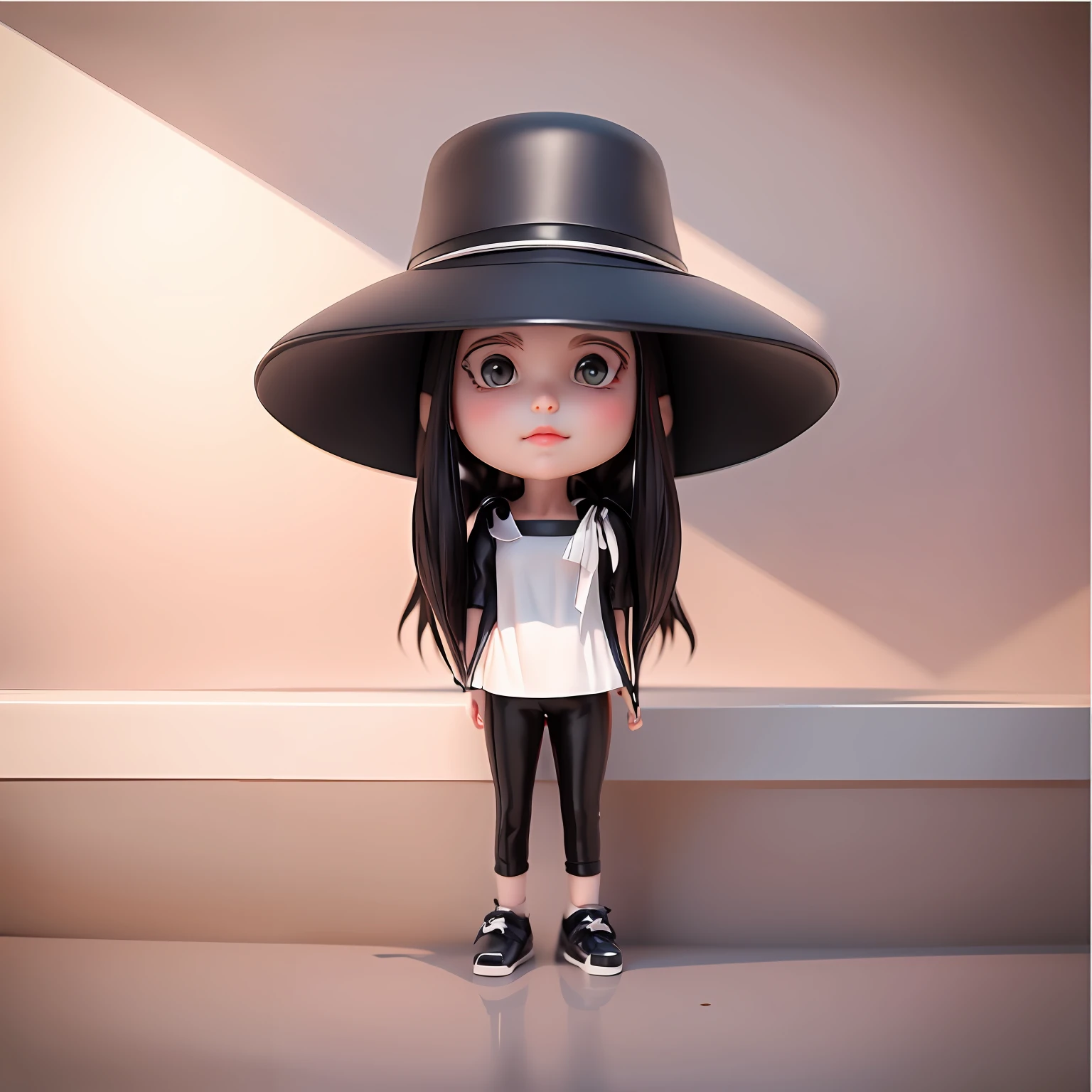 Young girls,Fashionab,Black hat