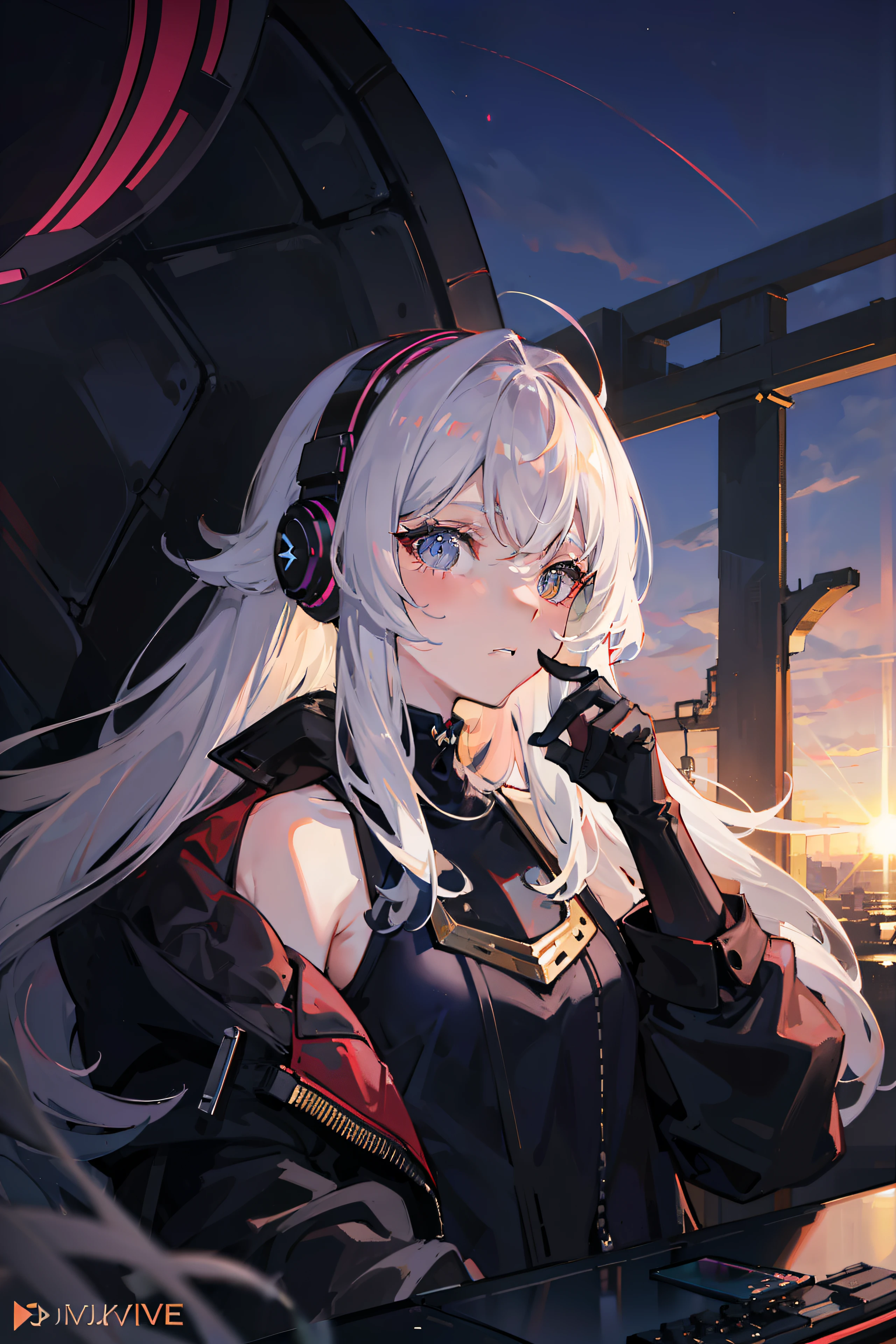 (nvinkpunk: 1.2) (snthwve style: 0.8) Corvette, light wave, sunset, complex and elaborate design