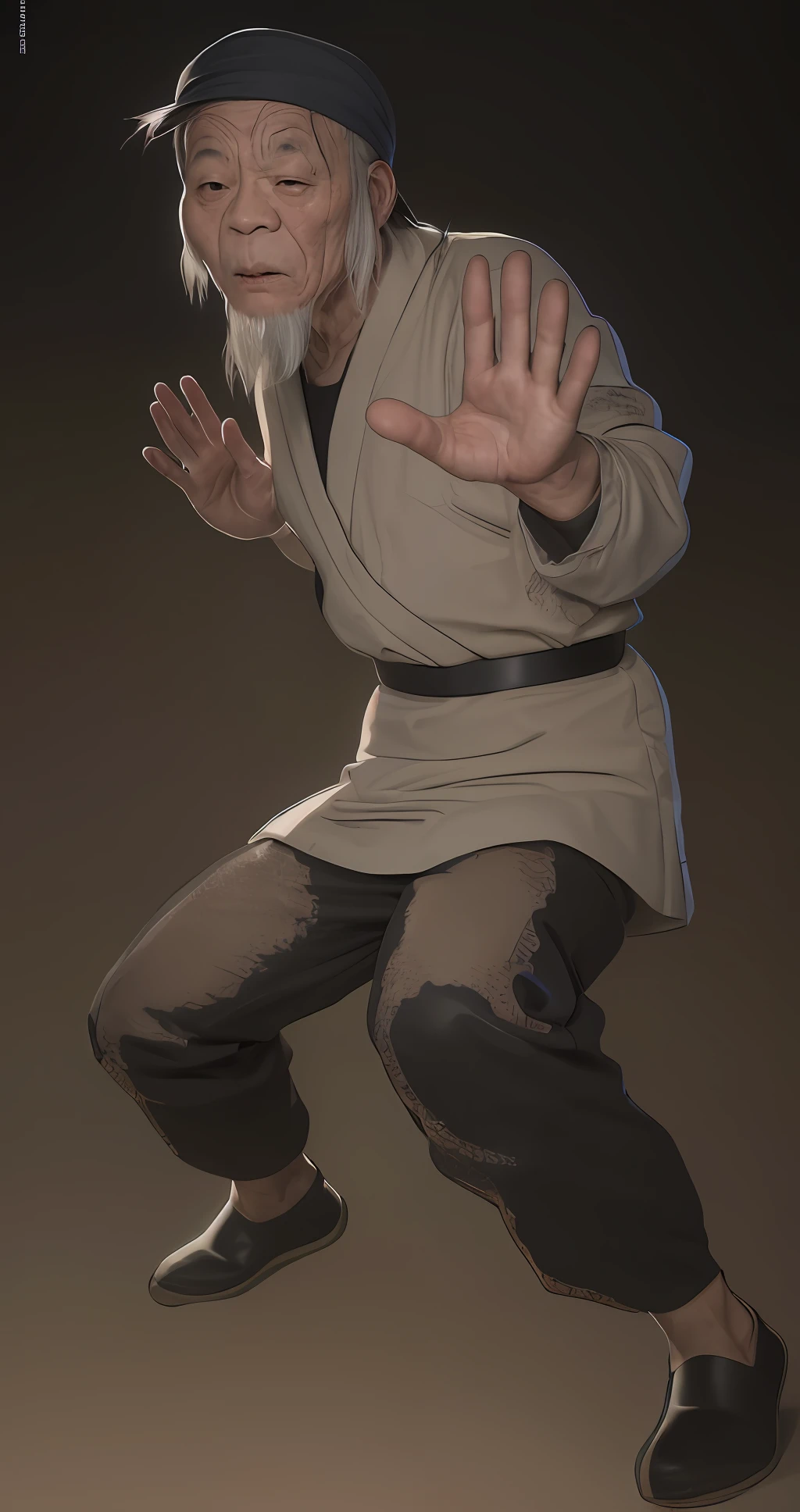 Realistic, RAW photo, a portrait photo of 50 y.o Asian old man in clothes, night, (high detailed skin:1.2), 8k uhd, dslr, soft lighting, high quality, film grain, Fujifilm XT3, extreme facial sketch, extreme wrinkled face, Asian old man with black bandana