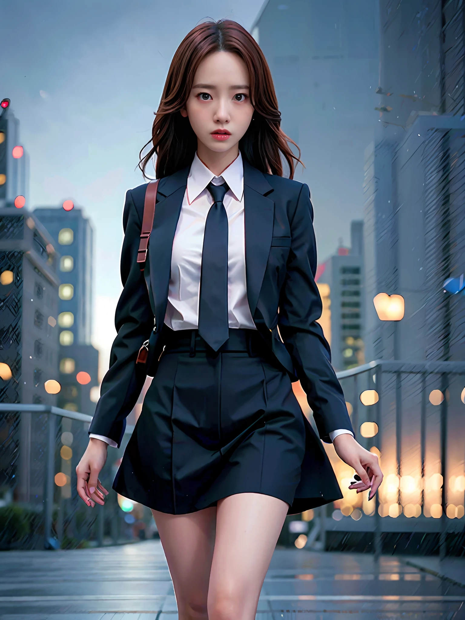 photorealistic,realistic, solo, photorealistic, best quality, ultra high res,

serious expression, , standing against a city skyline at night,business suits,shirts,Suit skirt


beautiful, masterpiece, best quality, extremely detailed face, perfect lighting, solo,1girl,

best quality, ultra high res, photorealistic,
ultra detailed,
masterpiece, best quality,
yoona1,