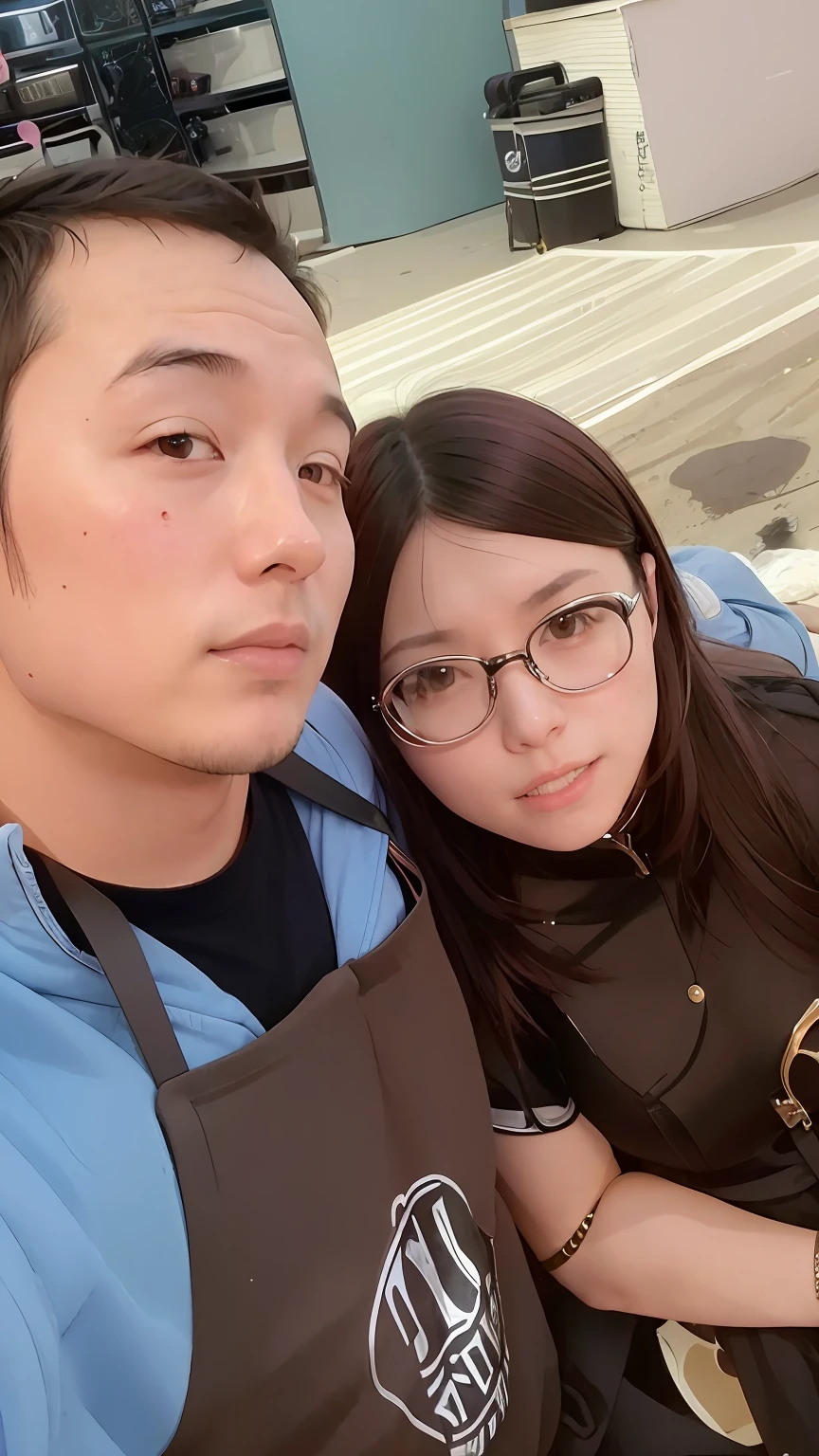 there is a man and woman that are posing for a picture, tyler edlin and natasha tan, 8k selfie photograph, taken on go pro hero8, 😭 🤮 💕 🎀, Profile picture, ruan jia and brom, in mall, shot with sigma f / 4. 2, shot with sigma f/ 4.2, photo taken with canon 5d