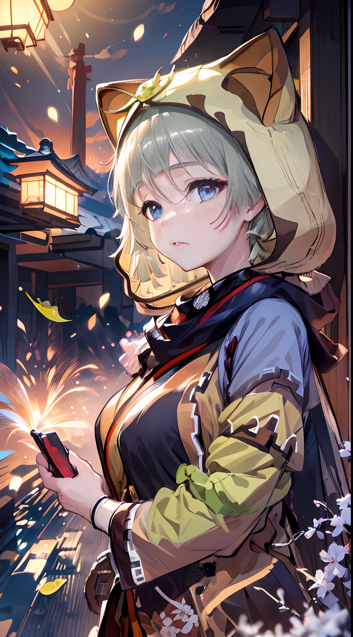 (NSTDA.:1.2), (10, beste-Qualit, master-piece: 1.4), ultra-high resolution, (lifelike, photorealistic portrait: 1.48), 25 years old, Cute Girl, Famous Japanese actors, oversized breasts, Blue Eyes, Head tilt, cowboy shot, from the front,My favorite cat ears, looking at the audience, expressionless, Beautiful lake,  Zeiss 150mm F/ 2.8 Hasselblad, In Japanese shrines, Whole body, foot, Ultra-Wide Angle