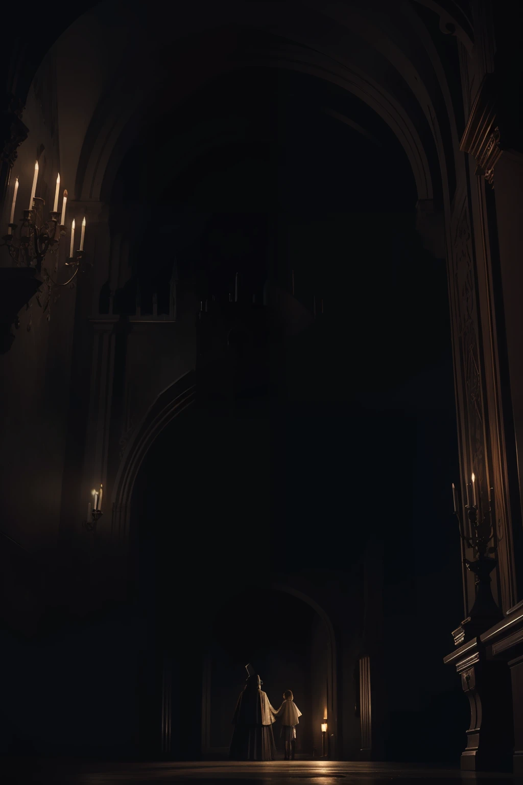 Inside the castle,Ghastly,the night,Light and dark relationship