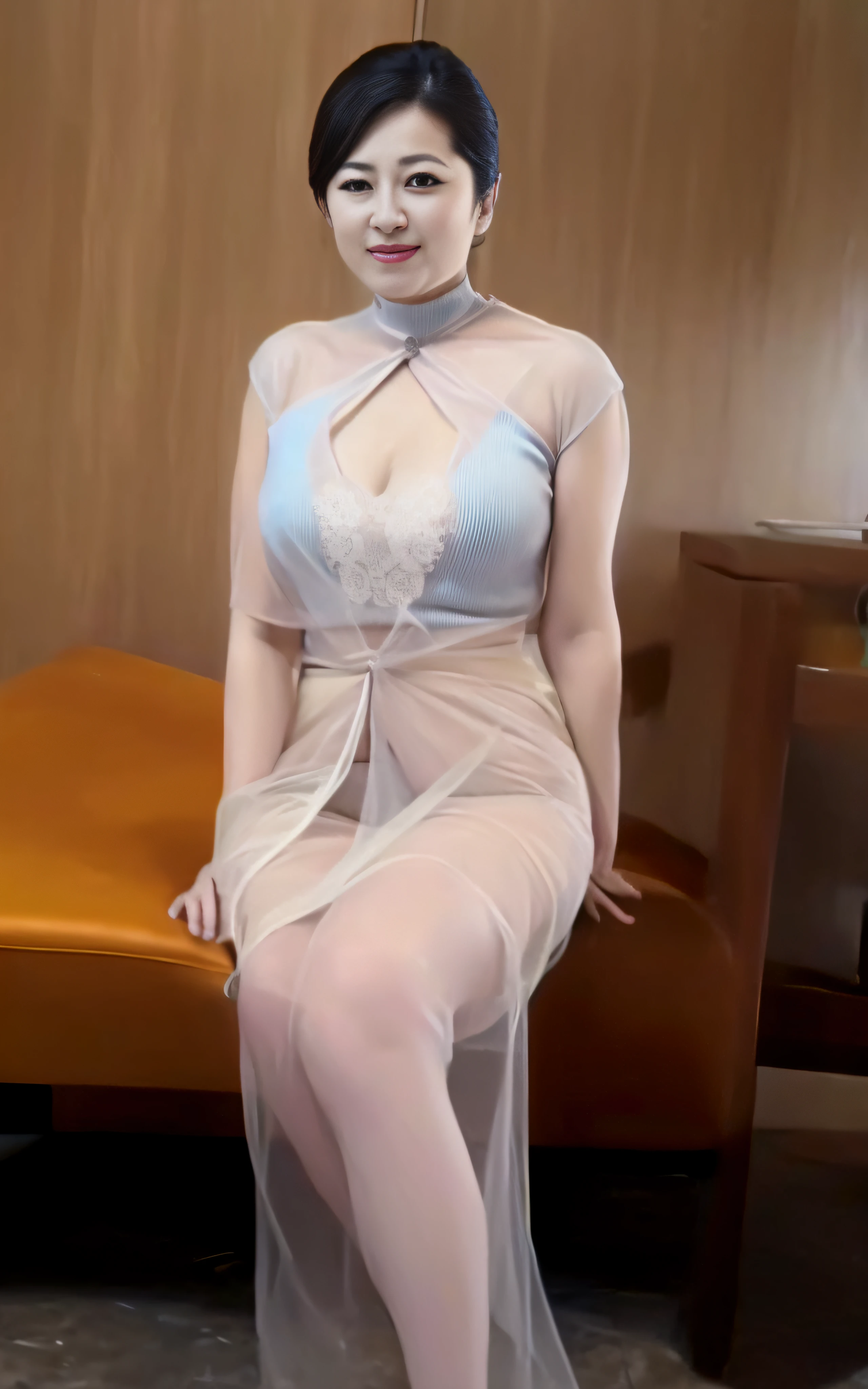 Lace transparent gauze dress