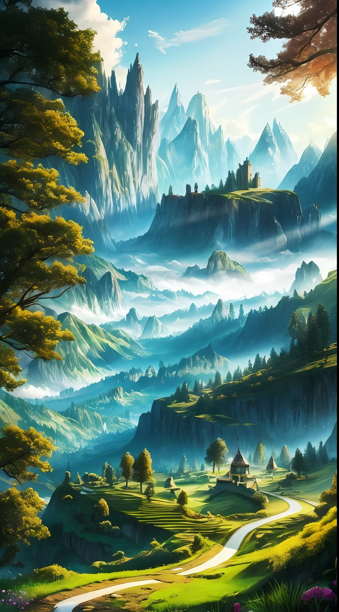 Stunning scenery，wonderland，Longing for the scenery，Department of Healing，Boundless，Ultra vision，Photorealistic photography --auto