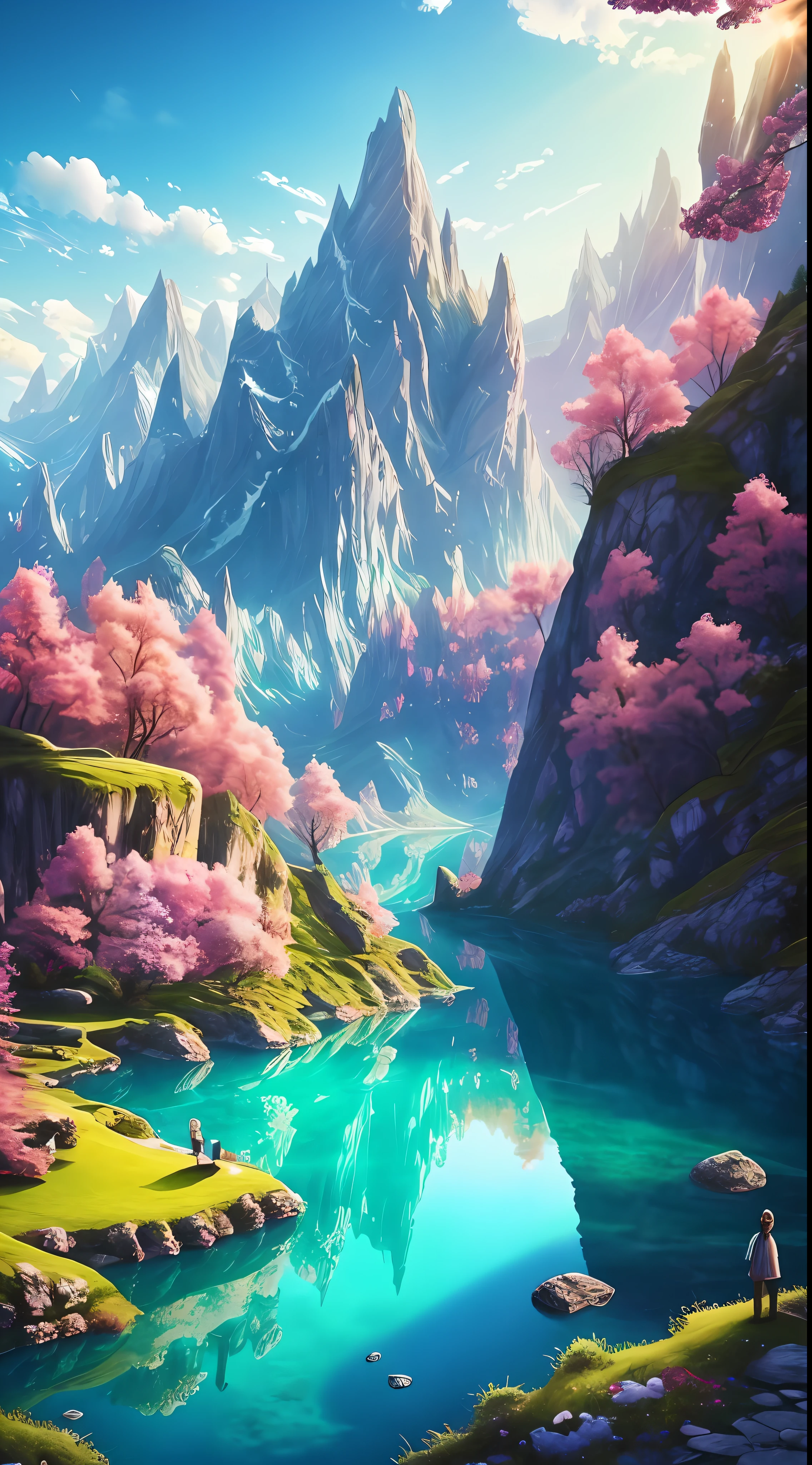 Stunning scenery,wonderland,Longing for the scenery,Department of Healing,Boundless,Ultra vision,Photorealistic photography --auto