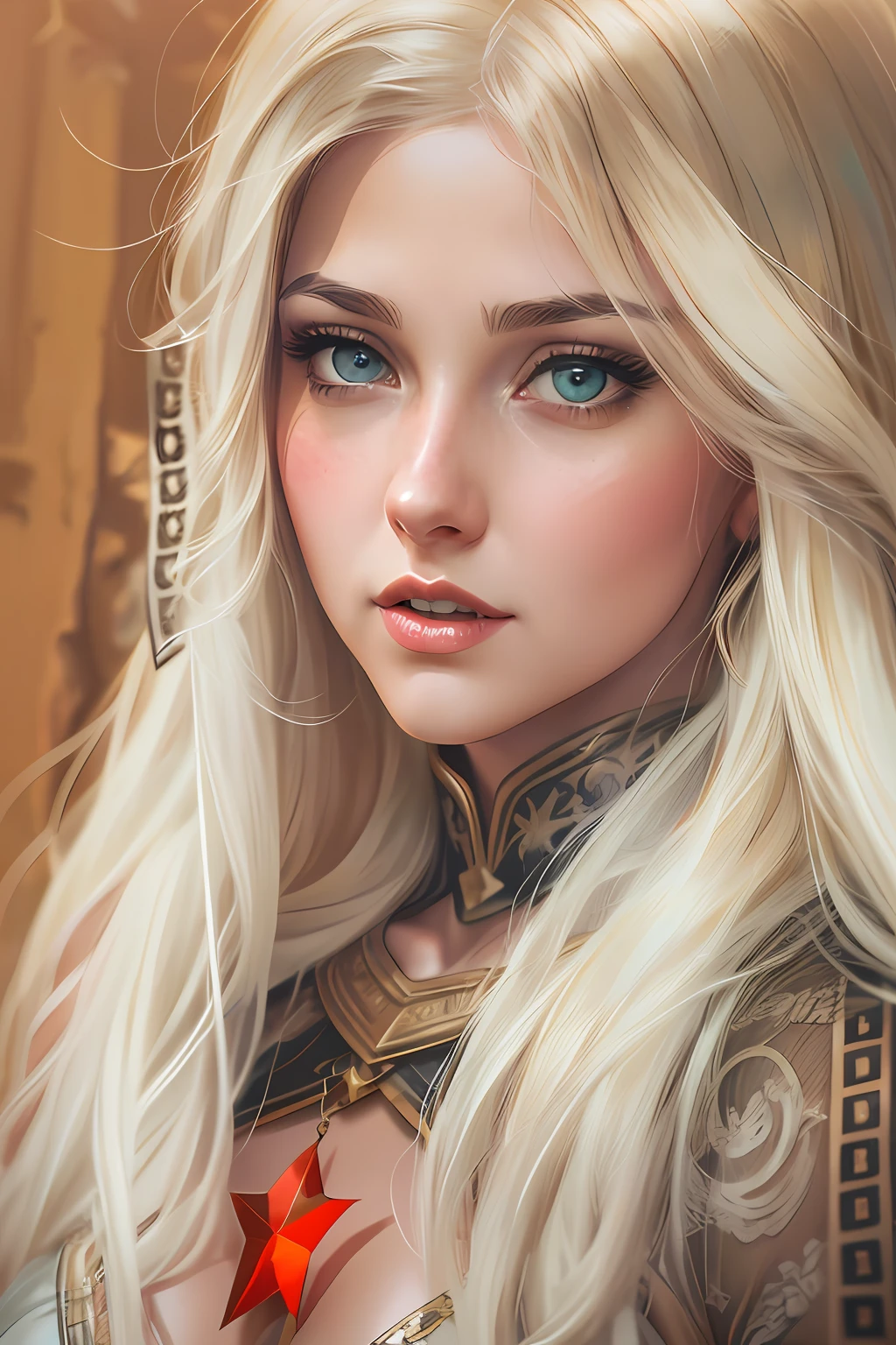 Woman with blonde hair,eBlue eyes,There is a red bow in the hair, detailed matte fantasy portrait, cgsociety portrait, fantasy art portrait, Epic fantasy art portrait, fantasy concept art portrait, beautiful fantasy art portrait, Deviantart ArtStation CGSCOSIETY, wlop rossdraws, Beautiful character painting, stunning digital illustration, beautiful fantasy portrait, Phlegm sputum, phlegm | Art germ