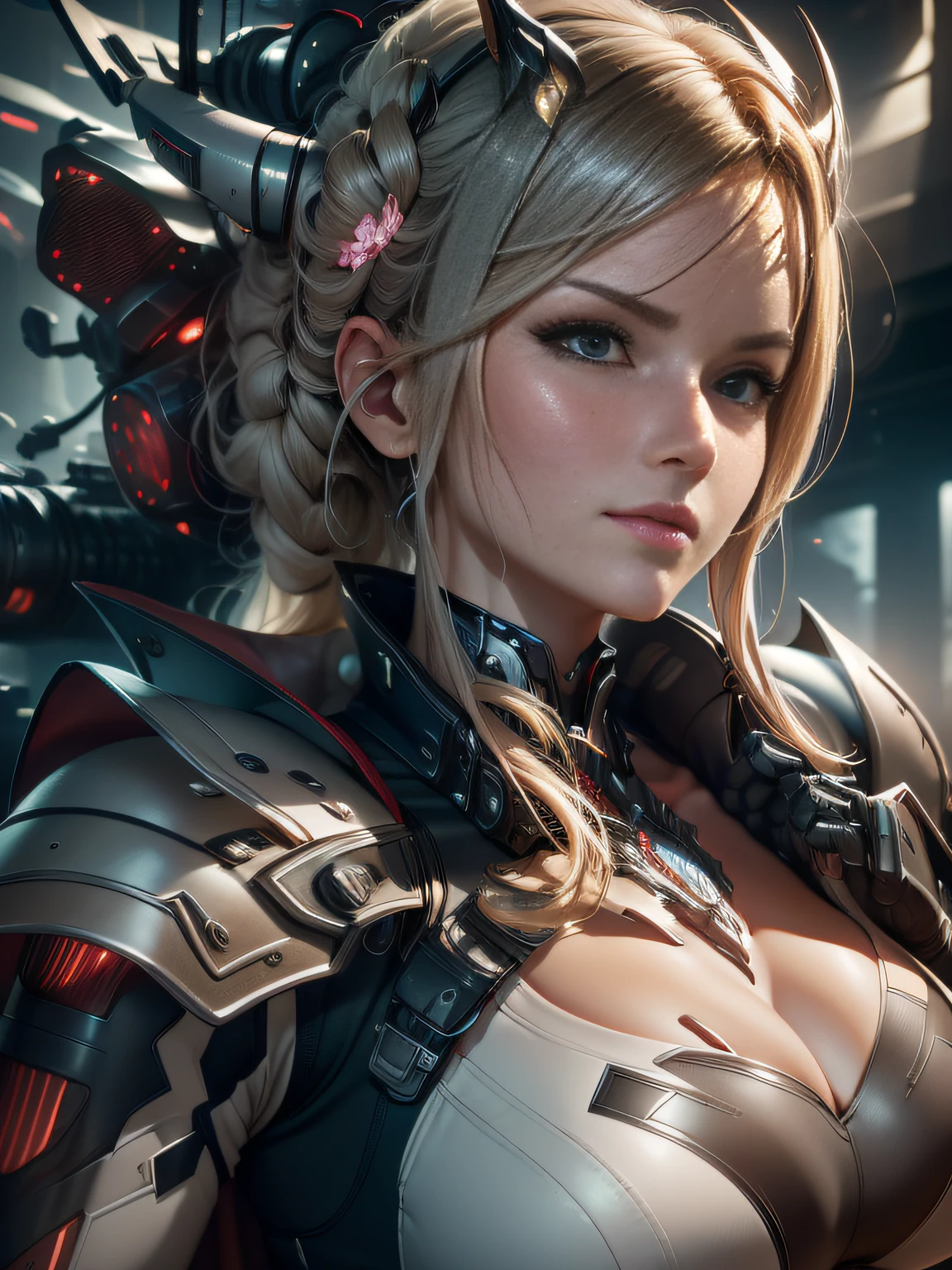 Highest image quality,Outstanding details,超高分辨率,(Fidelity:1.4), Favor the details,(Final Fantasy XV character Ellania Dragon Knight), Wielding the Fang Tianlong Halberd,Cloak, She has a delicate and beautiful face,Raised sexy,cyber punk perssonage,Futuristic,mechanically aesthetic,Virtual Engine 5,Perfect detail rendering,rendering by octane,hyper HD