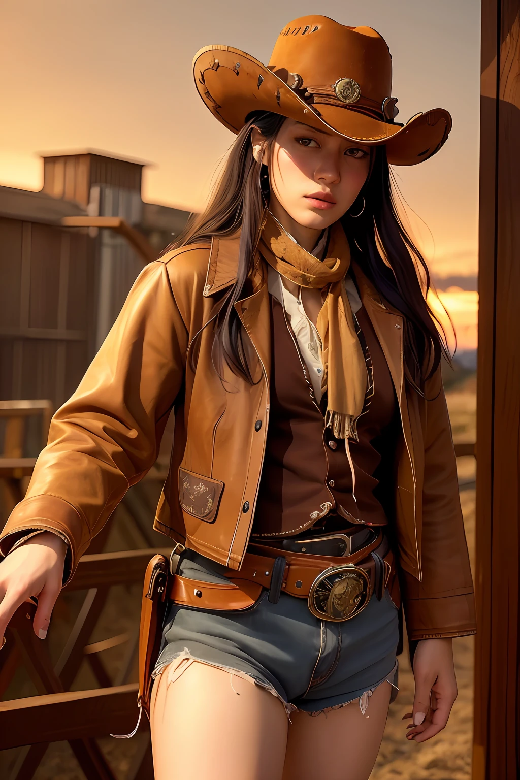 western cowboy style,photography,steampunk,best quality, realistic, photorealistic, intricate details, (delicate detailed), (intricate details), cinematic light, best quality Backlights, clear line, 8k,ultra high res,