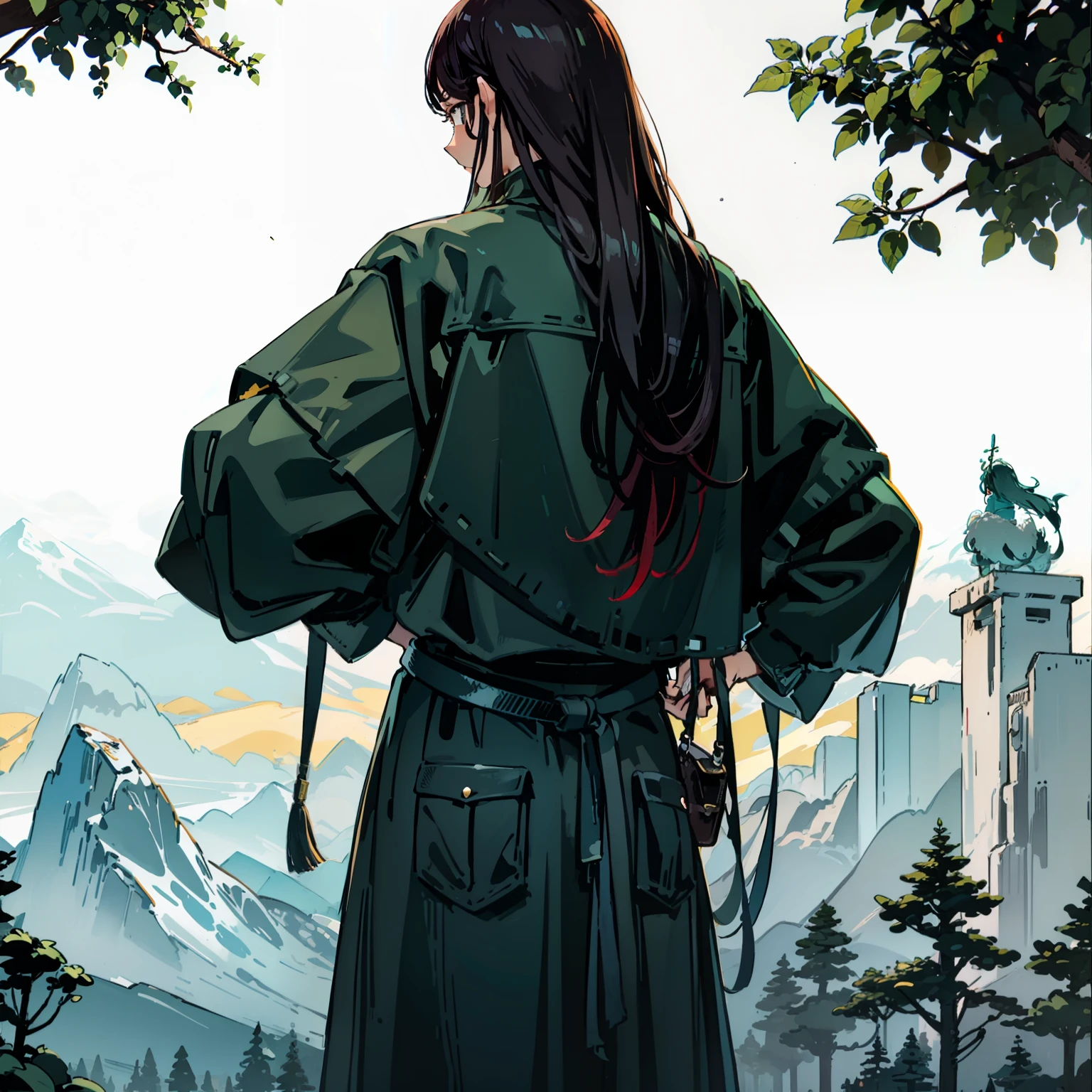 In the woods,The back of a man