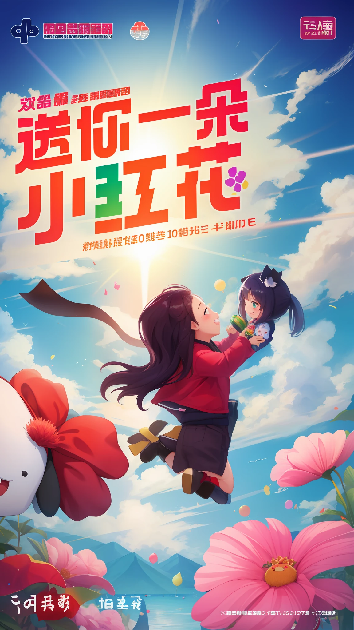 Girl with thick fat chunky physique，Kizi，having fun，grin，ssmile，There is a poster for a Chinese animated film，There was a girl and a cat, Middle metaverse, trending on cgstation, large view, Inspired by Zou Yigui, poster for, Artistic cover, inspired by Chen Daofu, inspired by Zou Zhe, 2 5 6 x 2 5 6, 256×25