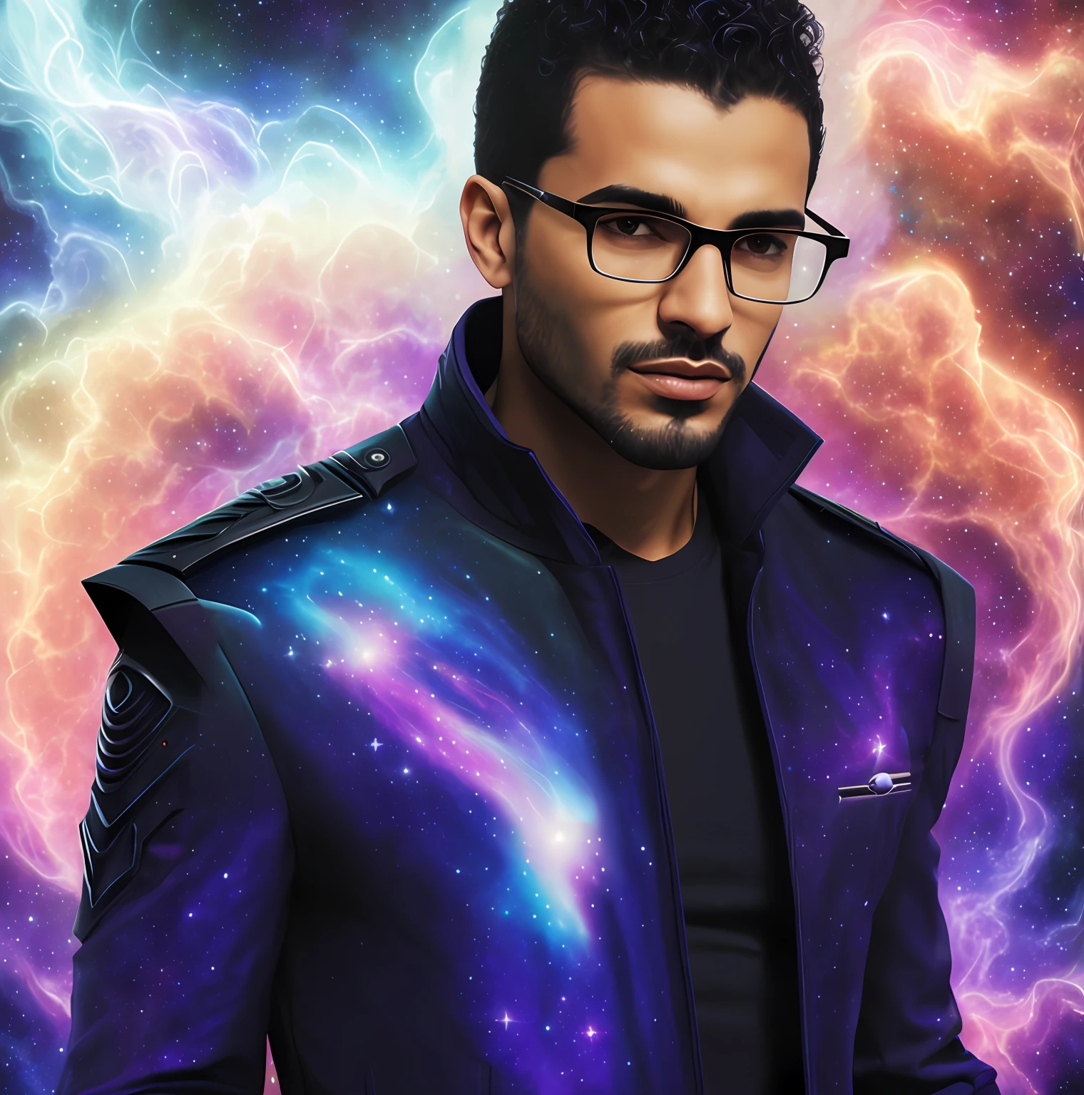 fundo roxo e azul, portrait of a cosmic entity, strange portrait with galaxy, no plano astral ) ), astral appearance, galactic dmt entity, aura de nebulosa em torno do assunto, aura negra brilhante, cosmic entity, Galactic Entity, galactic deity, cosmic horror entity, quality astral projection rendering, Portrait of a cosmic god, astral ethereal, Fractal Thunder Dan Mumford no topo, arte conceitual 8k, 8k arte impressionante, epic scifi fantasy art, Epic Fantasy Digital Art Style, Arte de fantasia 8k, arte conceitual 8 k, corpo astral, Chaotic atmosphere