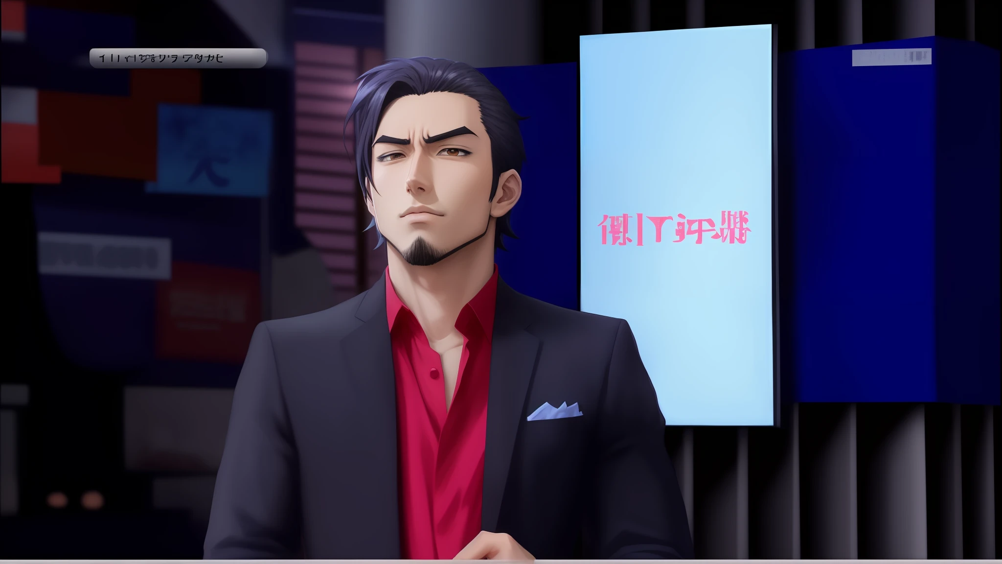 A man, anime style