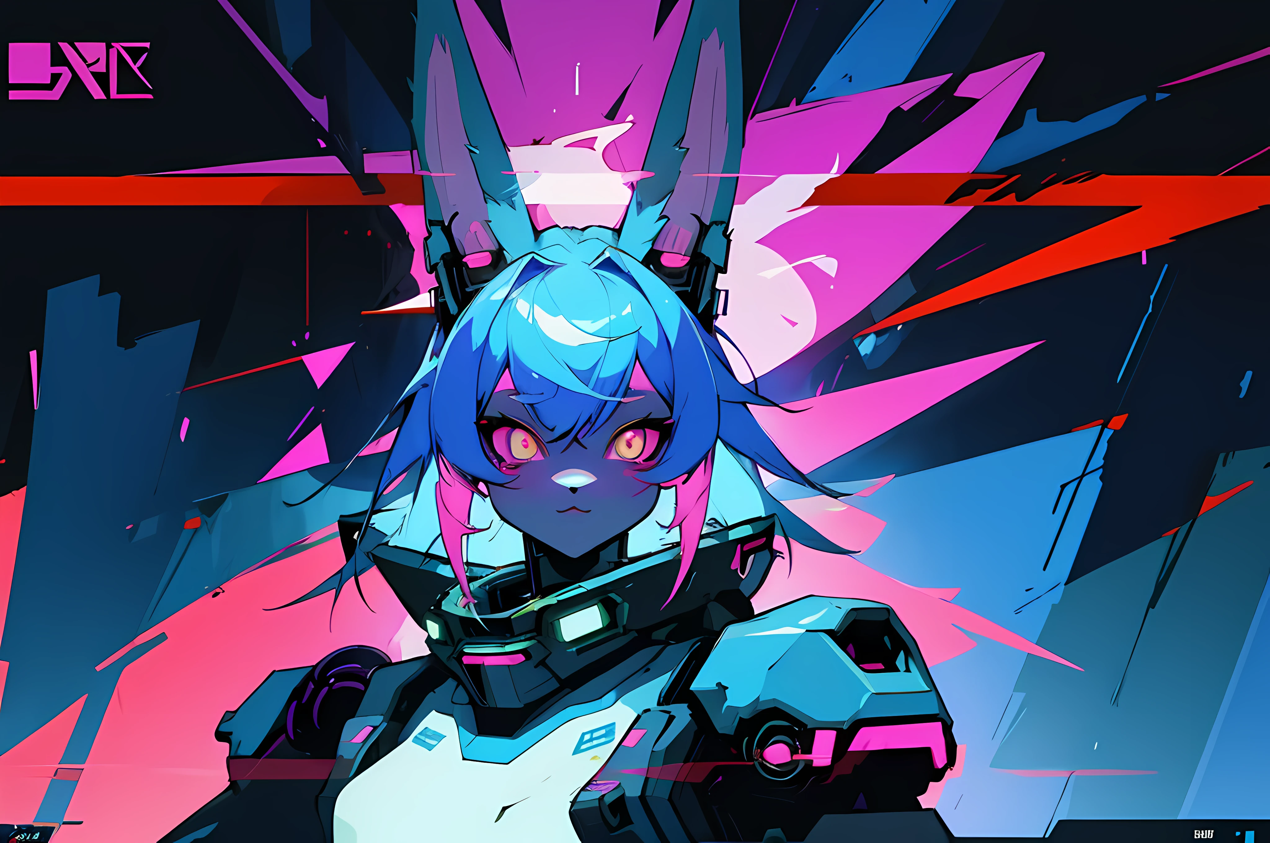 (vintage vhs), (crt screenshot), (Zen, Amy Sol style), (((blue anthro kemono furry rabbit))), underground cavern shining flashlight in old ruins, scene from a show about a blue anthro furry kemono rabbit who investigates deep space crime, (vast decrepit scenery:1.2) blame! style, nightmarish illustration, glowing eyes everywhere, intense eye contact, hybrid human / anthro, electrixbunny, rabbit anthro portrait, ((portrait)), bunnypunk, weirdcore voidpunk fursona, wearing bunny ears, cover art with light abstraction, abstract, simple vector art, contemporary Cybernetic art, color gradients, soft color palettes, layered forms, whimsical animation, style Ethereal abstract, 4K, , anime character with futuristic hair and glowing eyes in a dark room, digital cyberpunk anime art, anime style 4 k, digital cyberpunk - anime art, anime mecha aesthetic, digital cyberpunk anime!!, anime cyberpunk art, fully robotic!! catgirl, hyper concept art, cyberpunk anime girl mech, portrait anime space cadet girl, wearing cybernetic bunny ears , anime character with futuristic hair and glowing eyes in a dark room, digital cyberpunk anime art, anime style 4 k, digital cyberpunk - anime art, anime mecha aesthetic, digital cyberpunk anime!!, anime cyberpunk art, fully robotic!! catgirl, hyper concept art, cyberpunk anime girl mech, portrait anime space cadet girl, wearing cybernetic bunny ears --v6