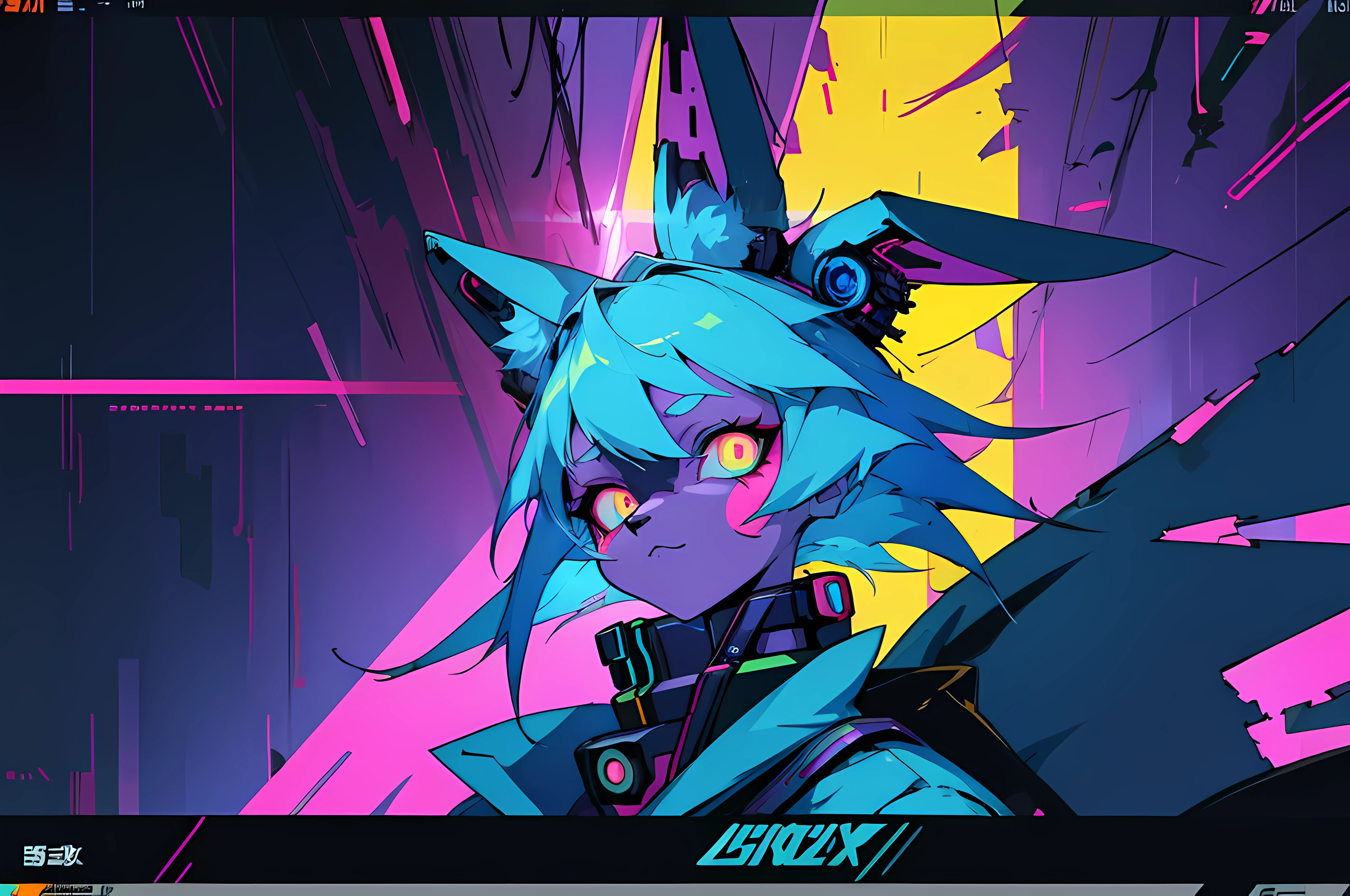 (vintage vhs), (crt screenshot), (Zen, Amy Sol style), (((blue anthro kemono furry rabbit))), underground cavern shining flashlight in old ruins, scene from a show about a blue anthro furry kemono rabbit who investigates deep space crime, (vast decrepit scenery:1.2) blame! style, nightmarish illustration, glowing eyes everywhere, intense eye contact, hybrid human / anthro, electrixbunny, rabbit anthro portrait, ((portrait)), bunnypunk, weirdcore voidpunk fursona, wearing bunny ears, cover art with light abstraction, abstract, simple vector art, contemporary Cybernetic art, color gradients, soft color palettes, layered forms, whimsical animation, style Ethereal abstract, 4K, , anime character with futuristic hair and glowing eyes in a dark room, digital cyberpunk anime art, anime style 4 k, digital cyberpunk - anime art, anime mecha aesthetic, digital cyberpunk anime!!, anime cyberpunk art, fully robotic!! catgirl, hyper concept art, cyberpunk anime girl mech, portrait anime space cadet girl, wearing cybernetic bunny ears , anime character with futuristic hair and glowing eyes in a dark room, digital cyberpunk anime art, anime style 4 k, digital cyberpunk - anime art, anime mecha aesthetic, digital cyberpunk anime!!, anime cyberpunk art, fully robotic!! catgirl, hyper concept art, cyberpunk anime girl mech, portrait anime space cadet girl, wearing cybernetic bunny ears --v6