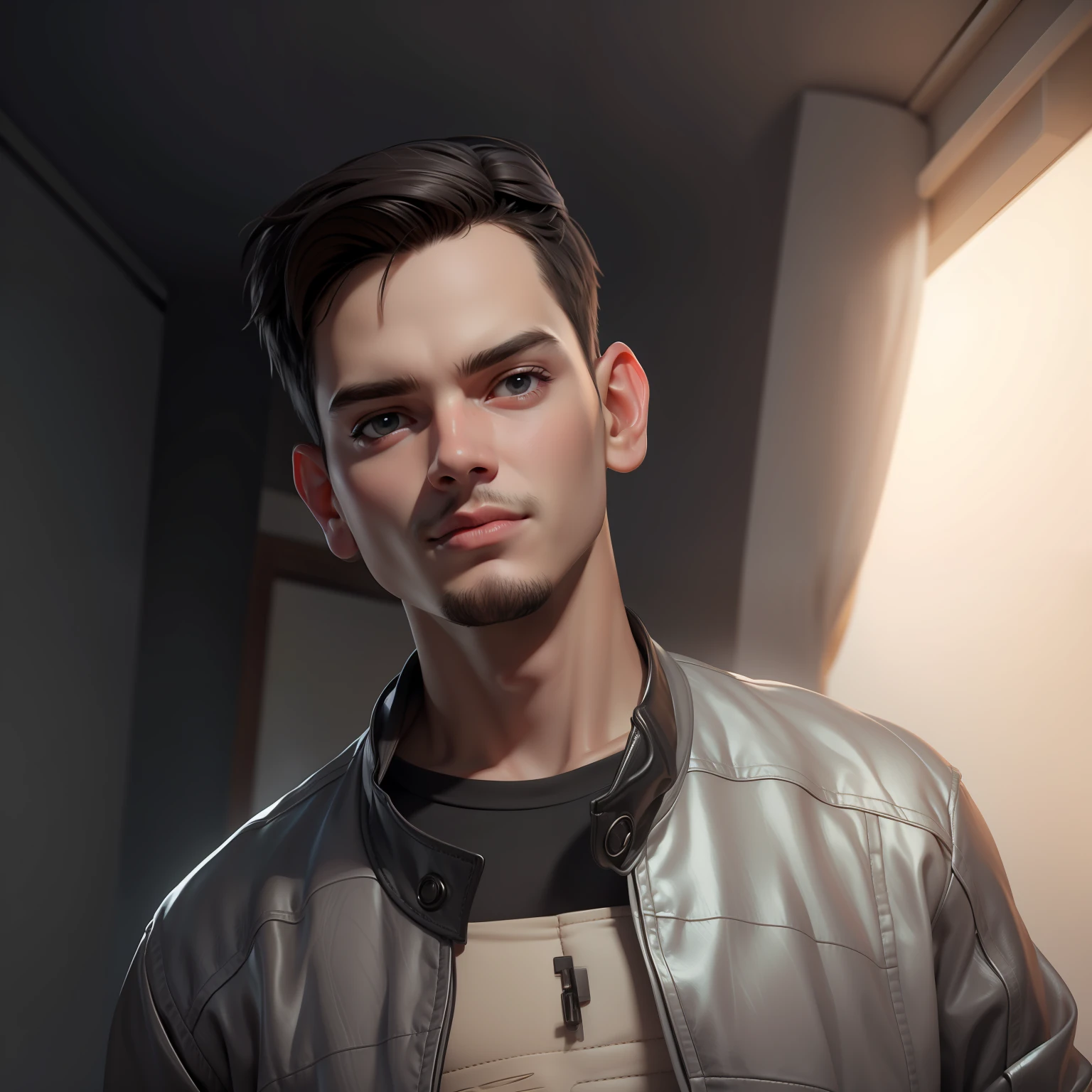 Smart boy, potrait, 4K , smooth, detailed, realistic, model , foggy