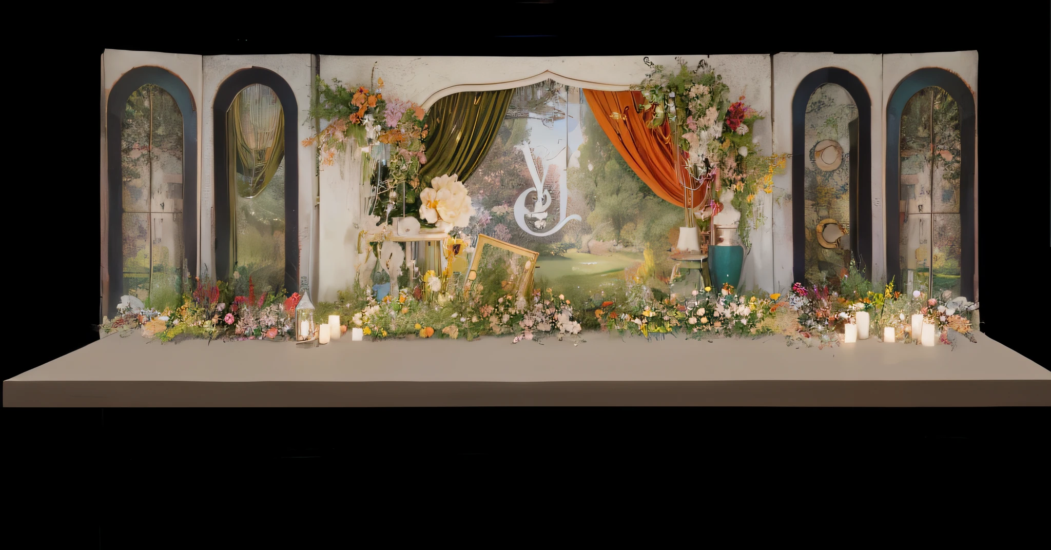 opulent ,Beautiful rendering,hyper HD,Hyper-realistic,,French wedding scene,CG rendering,lavishly decorated,enscape render,,,Wedding,opulent,high qulity,with details,Oil painting feeling,florals,