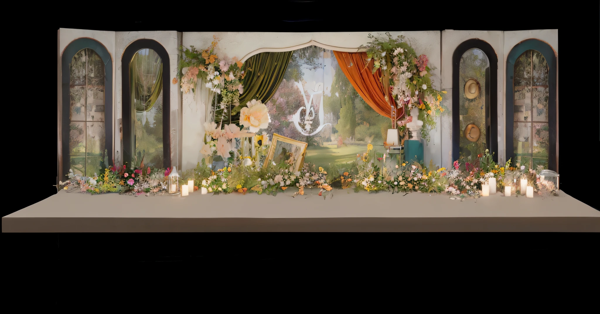 opulent ,Beautiful rendering,hyper HD,Hyper-realistic,,French wedding scene,CG rendering,lavishly decorated,enscape render,,,Wedding,opulent,high qulity,with details,Oil painting feeling,florals,