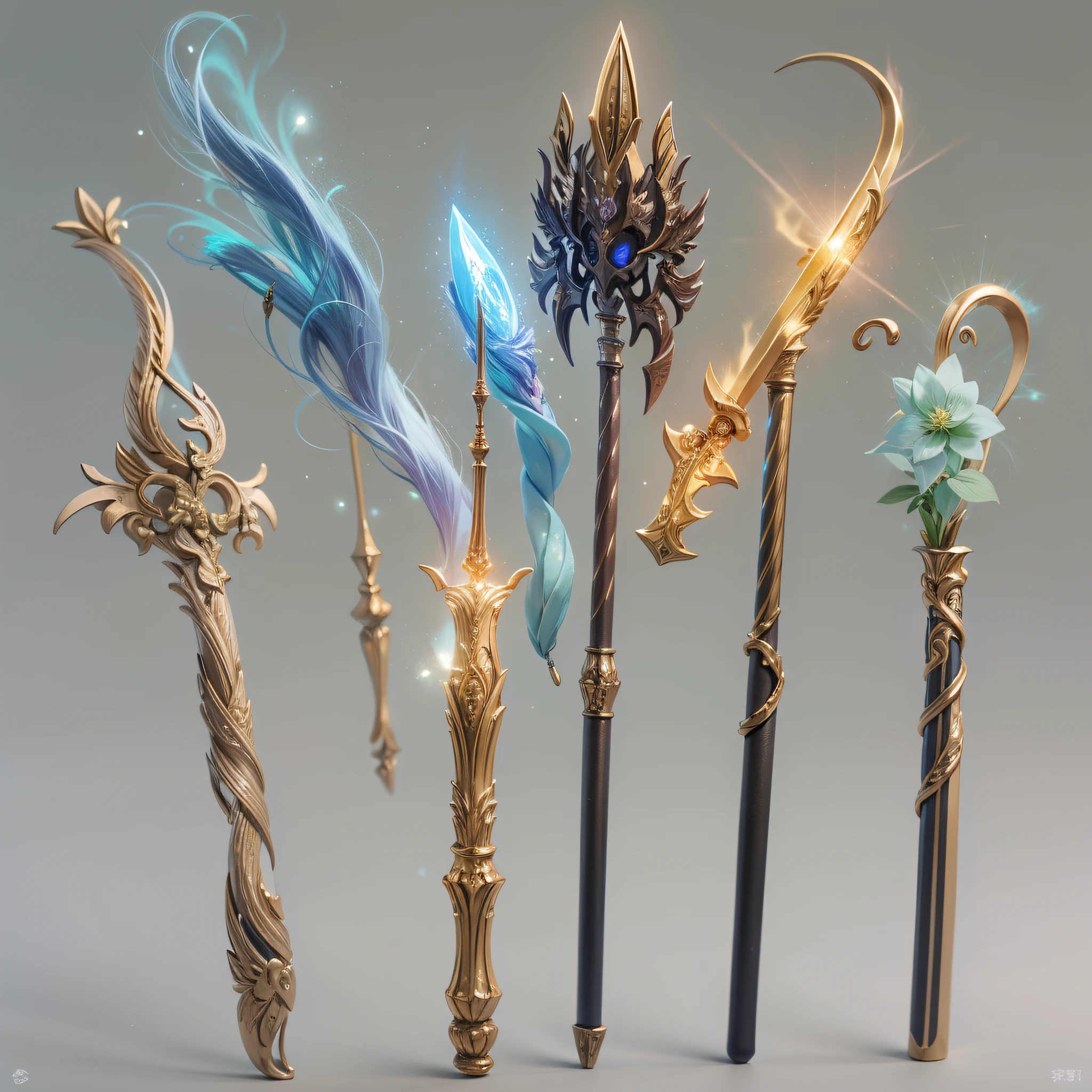 No person、magic wands、A hyper-realistic