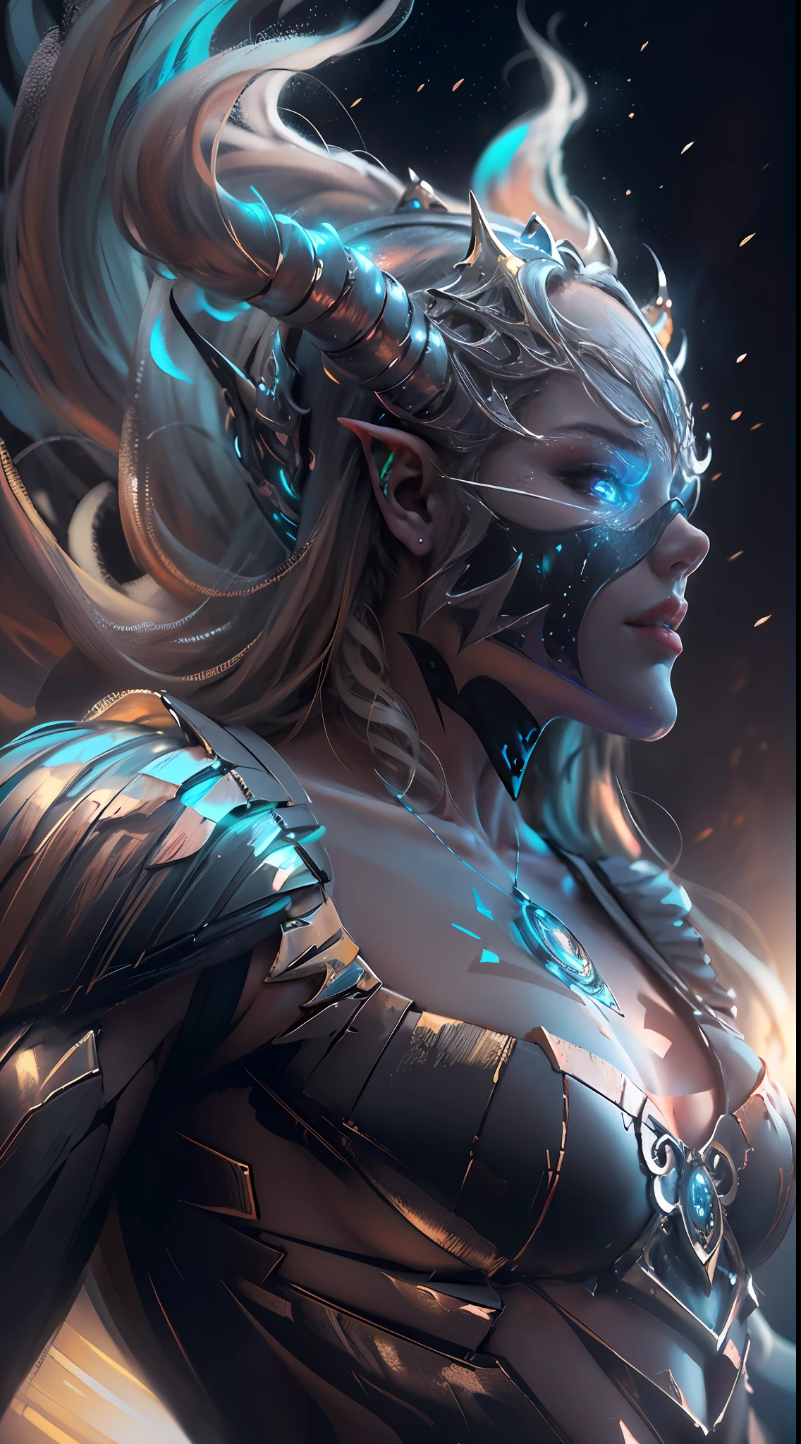 Full body beauty,Full body display,Blue light in the eyes,(Glossy lips and tip of nose,There are bright little glare:1.4), (Bright highlights:1.6), Detailed eyes, (Soft volumetric light:1.5), (Subsurface scattering:1.5), wax, (Night light:1.6), Global illumination,,multiple lighting sources, strong lights, Behind the sun,Full body photo, One guy, A head,Glow,Intense light,The whole body glows,The mask of evil, Devil face, unholy, terroral,insanely details, Intricate details, (Oil painting:1.5), (Digital art:1.5), Corneal glare of the eye, Round pupils, refractions, screen space reflextions, Screen Space Ambient Occlusion,, In the daytime, (The picture is bright:1.5), Contre-Jour, k hd, Highest image quality, Perfect image quality, Skylight, Ambient, (full bodyesbian:2), hell, Black Scale Demon, has horns on its head, The skin glows, Clear structure, fog atmosphere, musculature, chest muscle, Indifferent eyes, Black flame, Look up, large tall, Strong。, Cinematic lighting, Sparkle, back lit lighting, From below, Lens flare, Lens flare, 8K, A high resolution, High details, hyper HD, Masterpiece, ccurate, Super detail