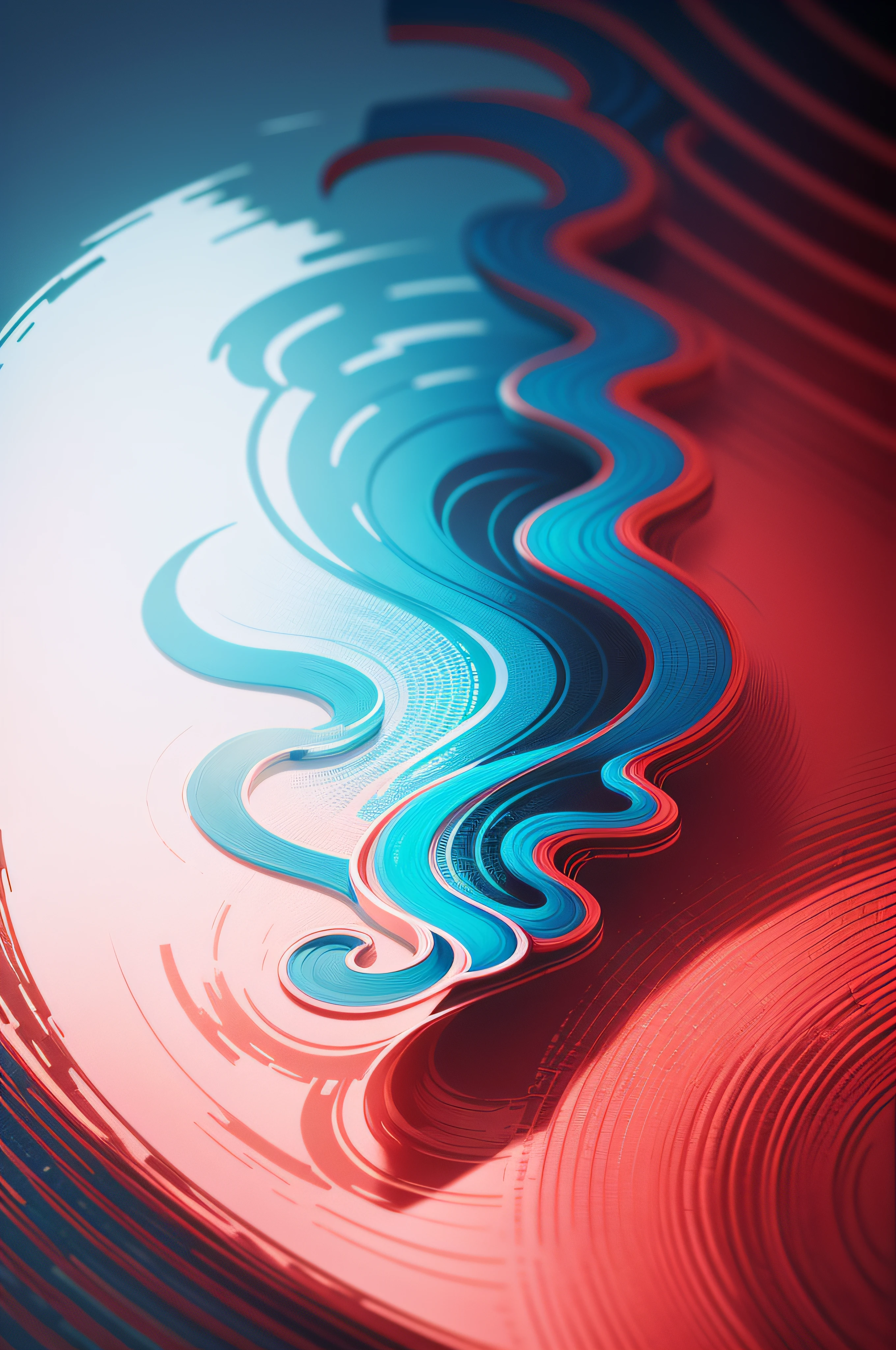 Axidlo, Pen plotter, Code Art、Ripples rippling in a square、Red and blue lines、Ultra highest resolution、Ultra-high image quality