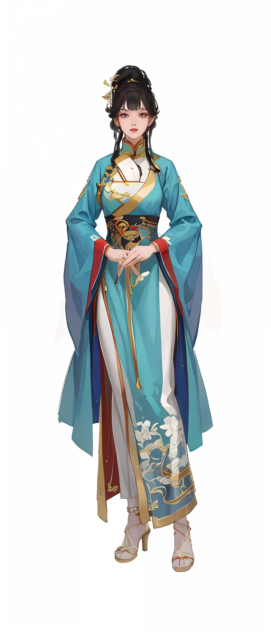 Bigchest，爆乳，full bodyesbian，The chest is completely covered by clothing，Chest mounting，Long skirt hem，Cheongsam split off，Wear a cheongsam dress，The chest is extra-large，The cheongsam grows to the feet，No wind