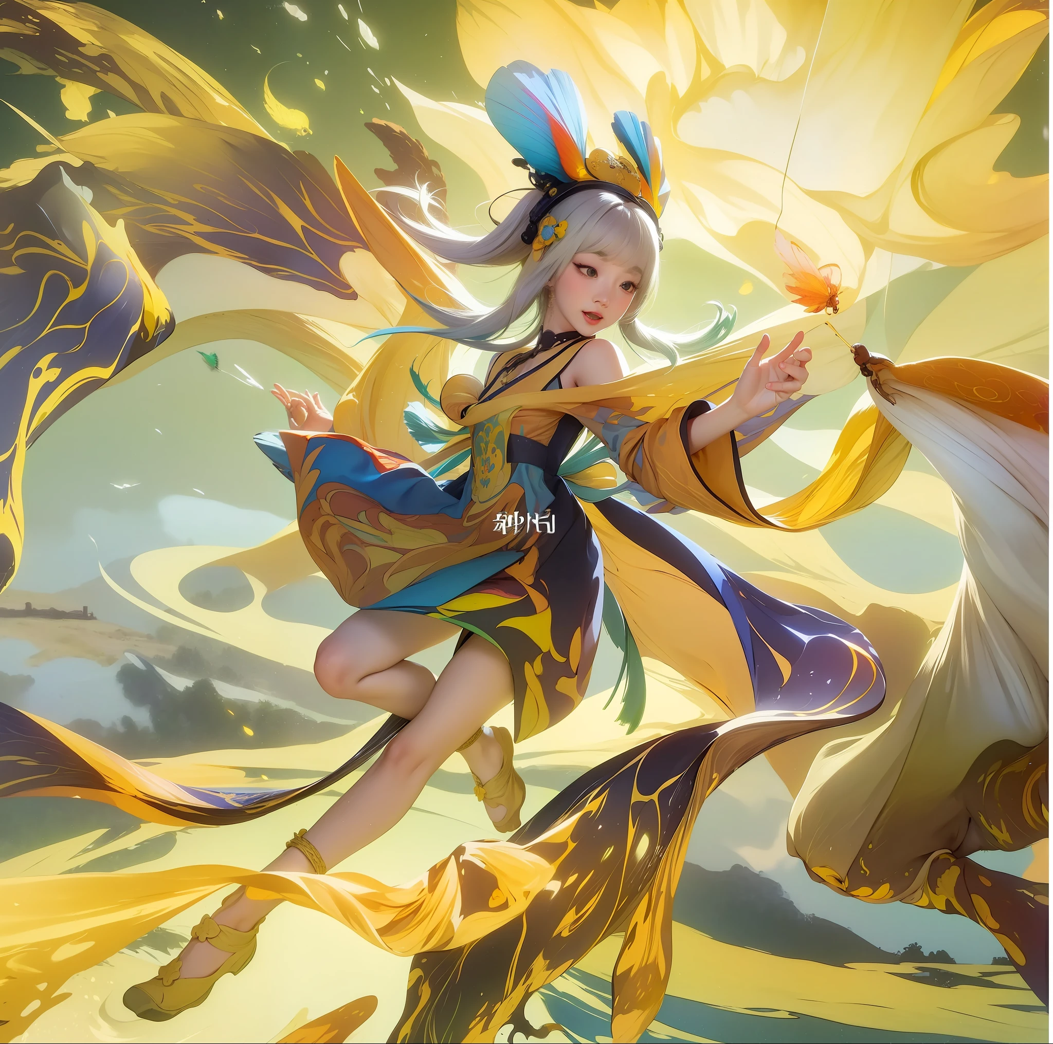 (8K, RAW photo:1.2), Best quality, 超高分辨率,Dramatic angle,(fluttering detail color splash), (illustration),(((1 girl))),(Long hair),(rain:0.9), (head gear:1.4),There is an ancient palace beside the girl,Hanfu,(focal point),colored ink drawing,(Splash color),Splash color,(((Colorful))),(sketching:0.8) , Masterpiece, Best quality, beautiful painted, High level of detail,(Denoising:0.6),[Splash ink],((ink refraction)), (Beautiful detailed sky),Moon,highly,A detailed,(Masterpiece, Best quality, Extremely detailed） CG unity 8K wallpaper，tmasterpiece，Best quality at best，ultra - detailed），（Stone garlic），Superskirt，Delicate legs