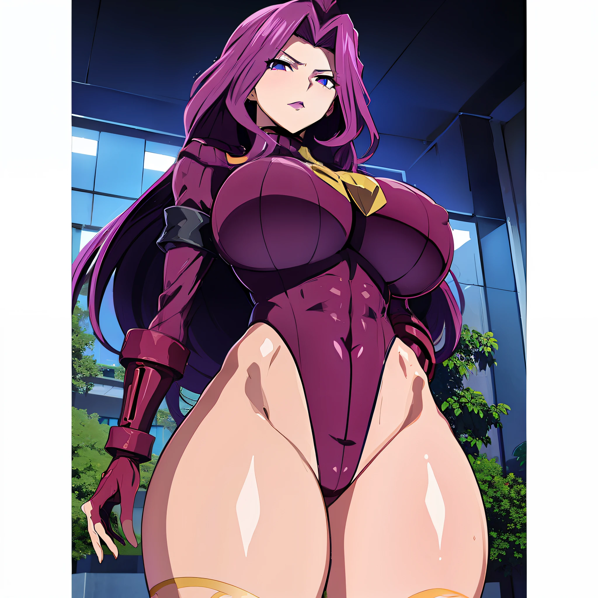 Cornelia_li_Britannia, 1girl, huge_breasts, massive_breasts, purple_eyes, (lipstick:.98), (makeup:.8), dollsuit, standing_at_attention, saluting, full_body_shot, thicc, thick_thighs