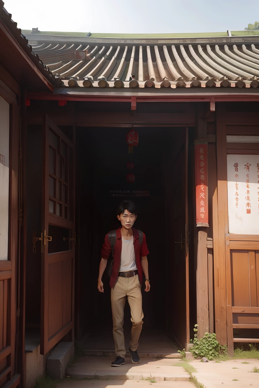 Young man from the Chinese countryside，Go home and test for civil service