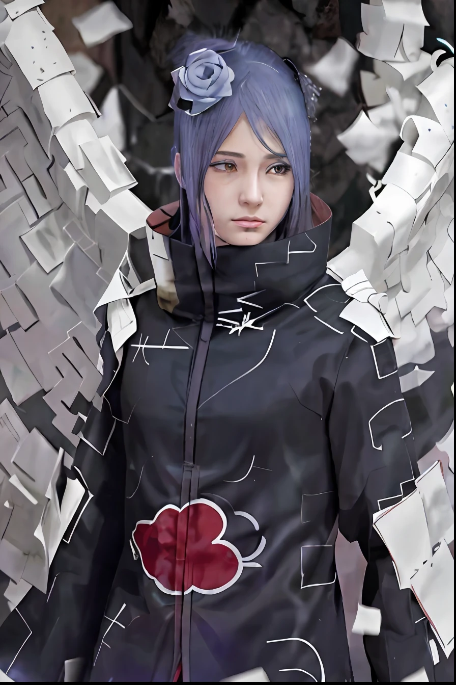 Remove book, realistic, ultra detail, konan akatsuki