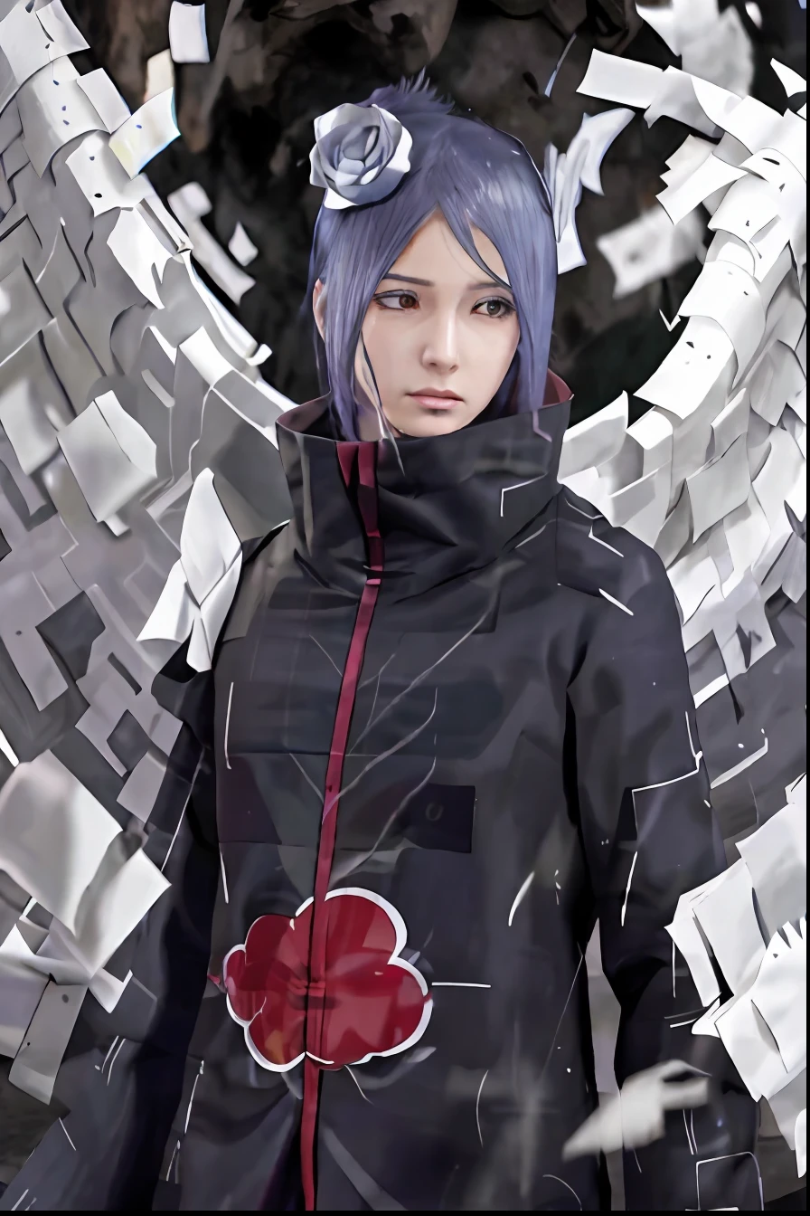 Remove book, realistic, ultra detail, konan akatsuki