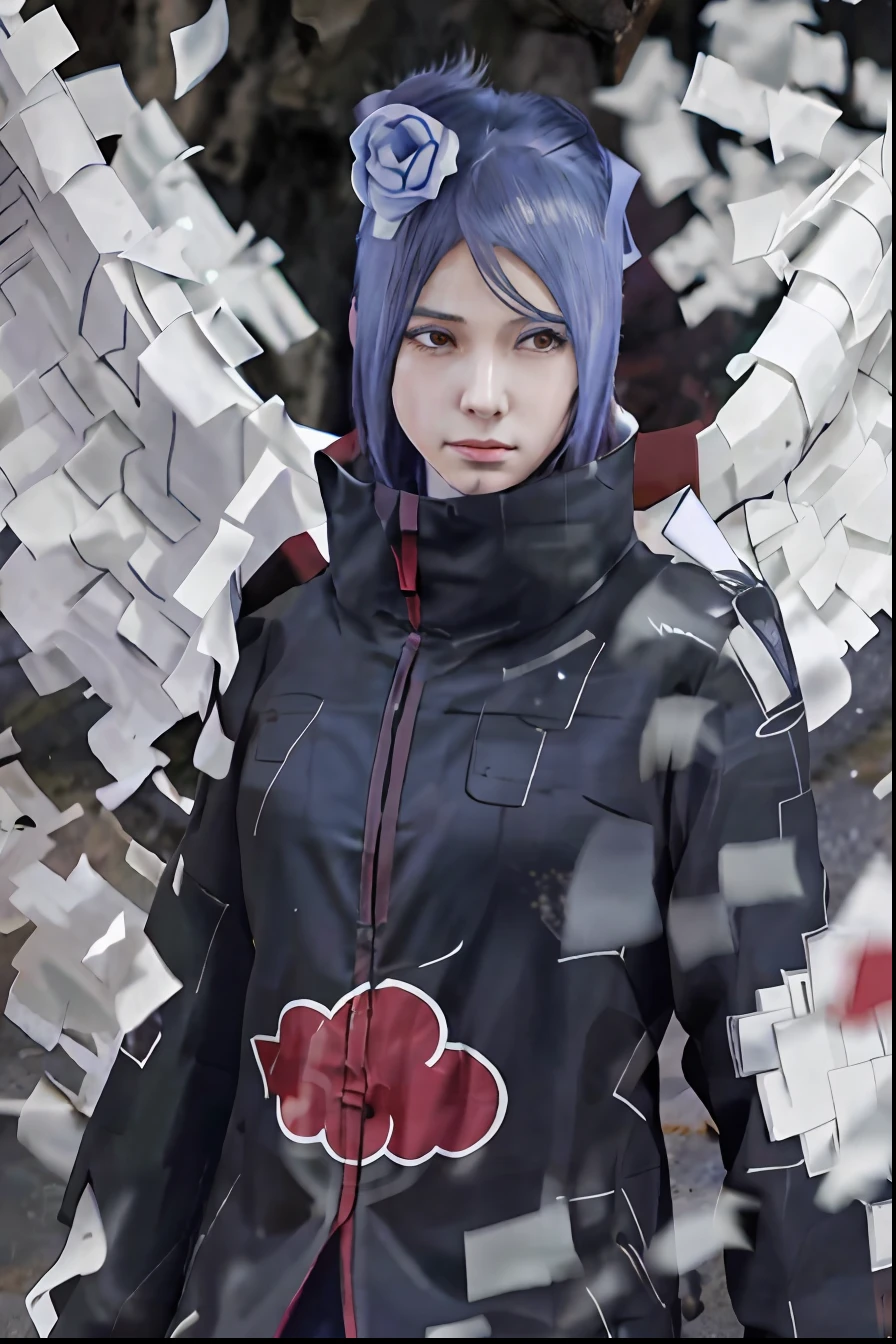 Remove book, realistic, ultra detail, konan akatsuki
