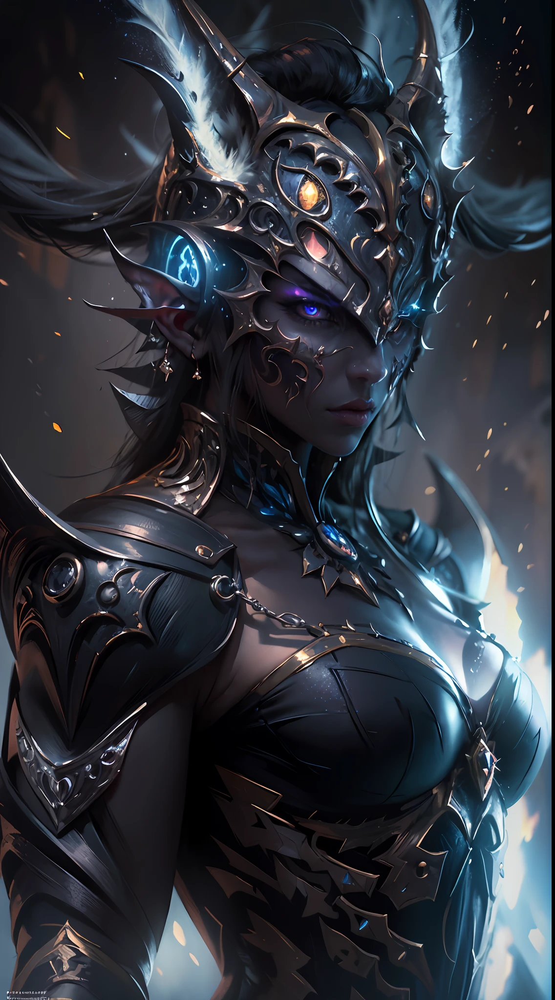 Full body beauty,Full body display,Blue light in the eyes,(Glossy lips and tip of nose,There are bright little glare:1.4), (Bright highlights:1.6), Detailed eyes, (Soft volumetric light:1.5), (Subsurface scattering:1.5), wax, (Night light:1.6), Global illumination,,multiple lighting sources, strong lights, Behind the sun,Full body photo, One guy, A head,Glow,Intense light,The whole body glows,The mask of evil, Devil face, unholy, terroral,insanely details, Intricate details, (Oil painting:1.5), (Digital art:1.5), Corneal glare of the eye, Round pupils, refractions, screen space reflextions, Screen Space Ambient Occlusion,, In the daytime, (The picture is bright:1.5), Contre-Jour, k hd, Highest image quality, Perfect image quality, Skylight, Ambient, (full bodyesbian:2), hell, Black Scale Demon, has horns on its head, The skin glows, Clear structure, fog atmosphere, musculature, chest muscle, Indifferent eyes, Black flame, Look up, large tall, Strong。, Cinematic lighting, Sparkle, back lit lighting, From below, Lens flare, Lens flare, 8K, A high resolution, High details, hyper HD, Masterpiece, ccurate, Super detail