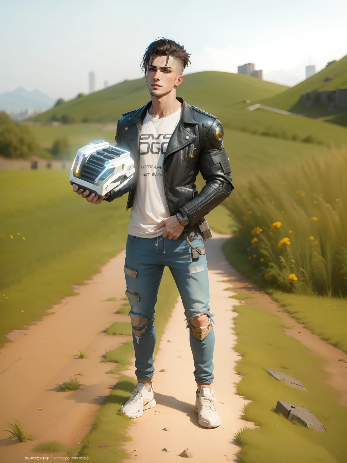 Remove bagraund, realistic face,man, handsome, power, cyberpunk,boy, cinematic, ultra realistic,8k, light,ninja, powerful, robotic, gaming, machine, future, handsome,ultra cute boy,Dslr bluer,golden light, robotic flowers