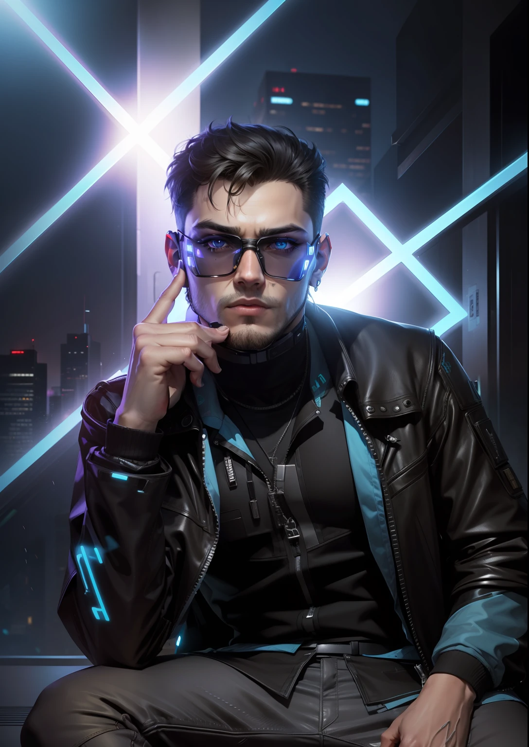 Change background cyberpunk handsome boy, realistic face, 8k, ultra realistic