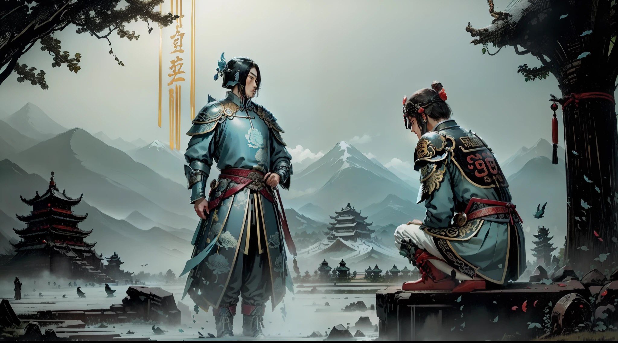 Ancient Chinese Chang'an,Chinese Tang Dynasty,Chang'an fell,，Sentimental state affairs，The birdsong is terrifying，The battle has been going on for a long time，desolated,Broken,Brutal ancient war，