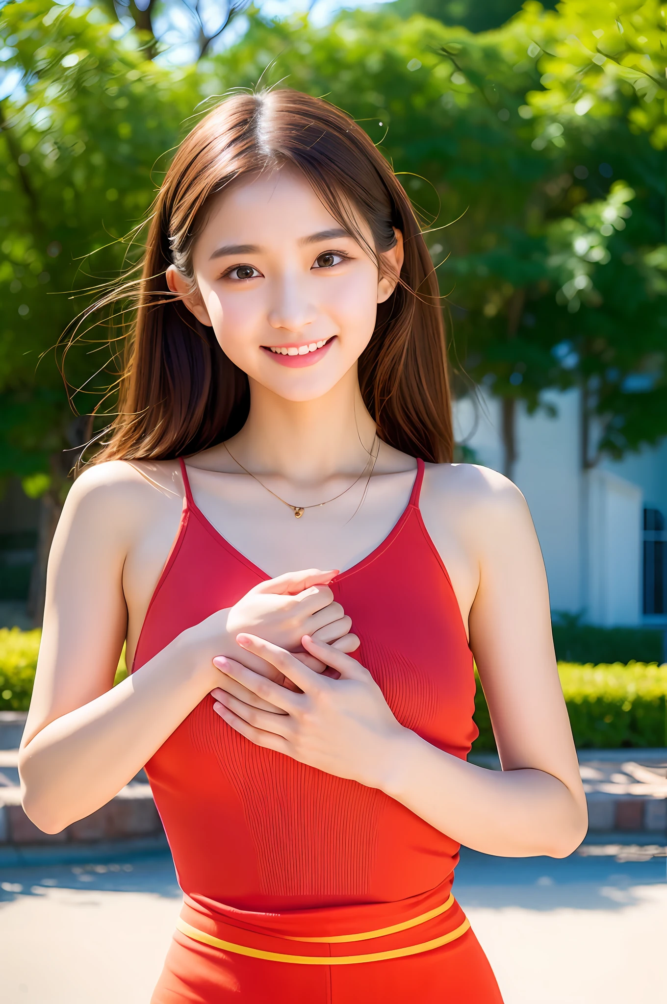 Fold your hands in front of your chest