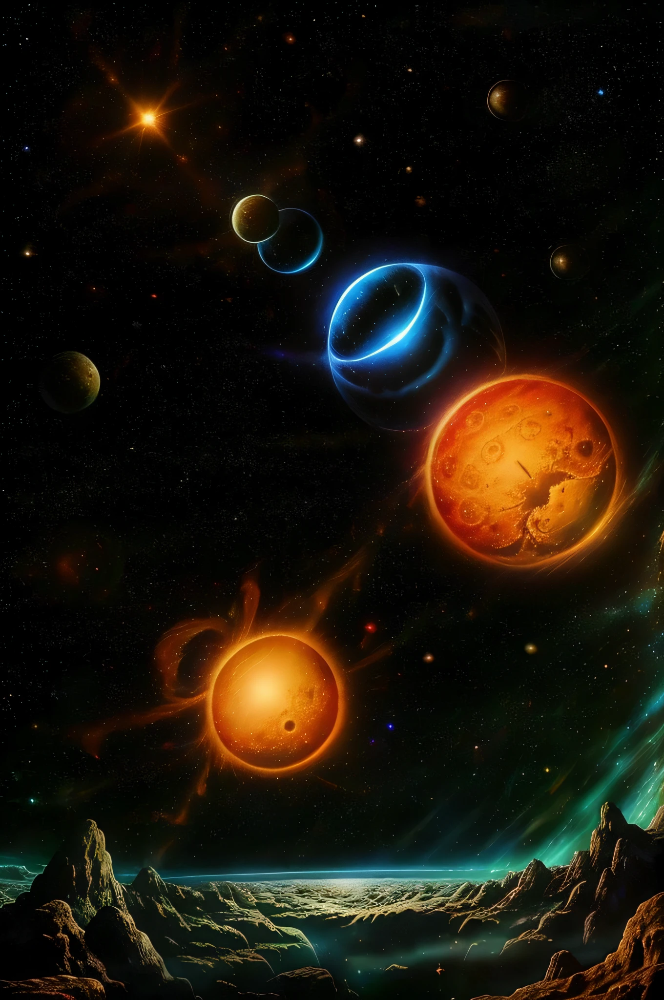 Masterpiece, top quality, high quality, highly detailed CG Unity wallpaper, depth of field, HDR, photorealistic, highly detailed, complex, high detail, beautiful ant nest shrouded in transparent mist, hemispherical, space, universe, galaxy, star, planet, astronomy, universe, astronomical object, nebula, black hole, solar system, cosmic rays, supernova, deep space, celestial body, ant nest like a galaxy