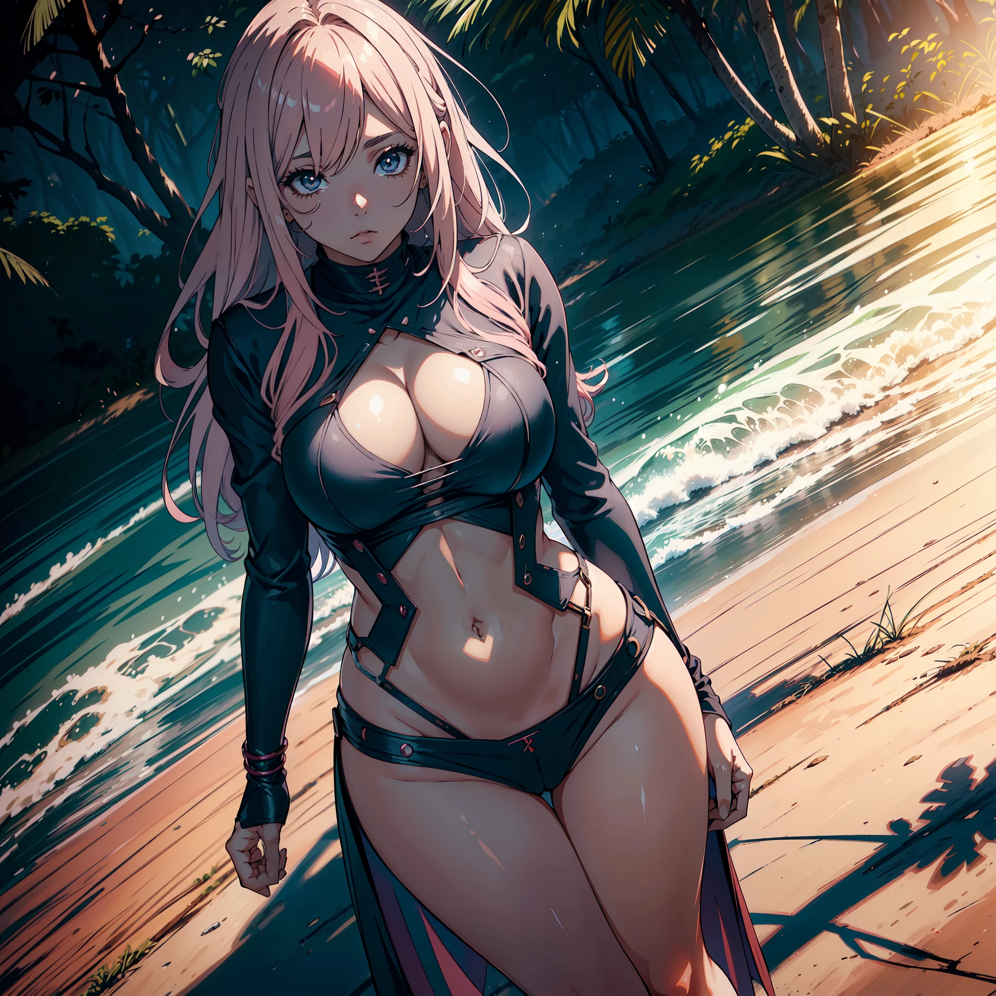 "(Uma mulher bonita e sedutora), (cabelo longo e rosa), (olhos azuis), (roupa branca), (Estilo anime 8k), (imagem ultra detalhada), (quarto deslumbrante), (corpo meticulosamente detalhada, with amazing textures and shadows)"